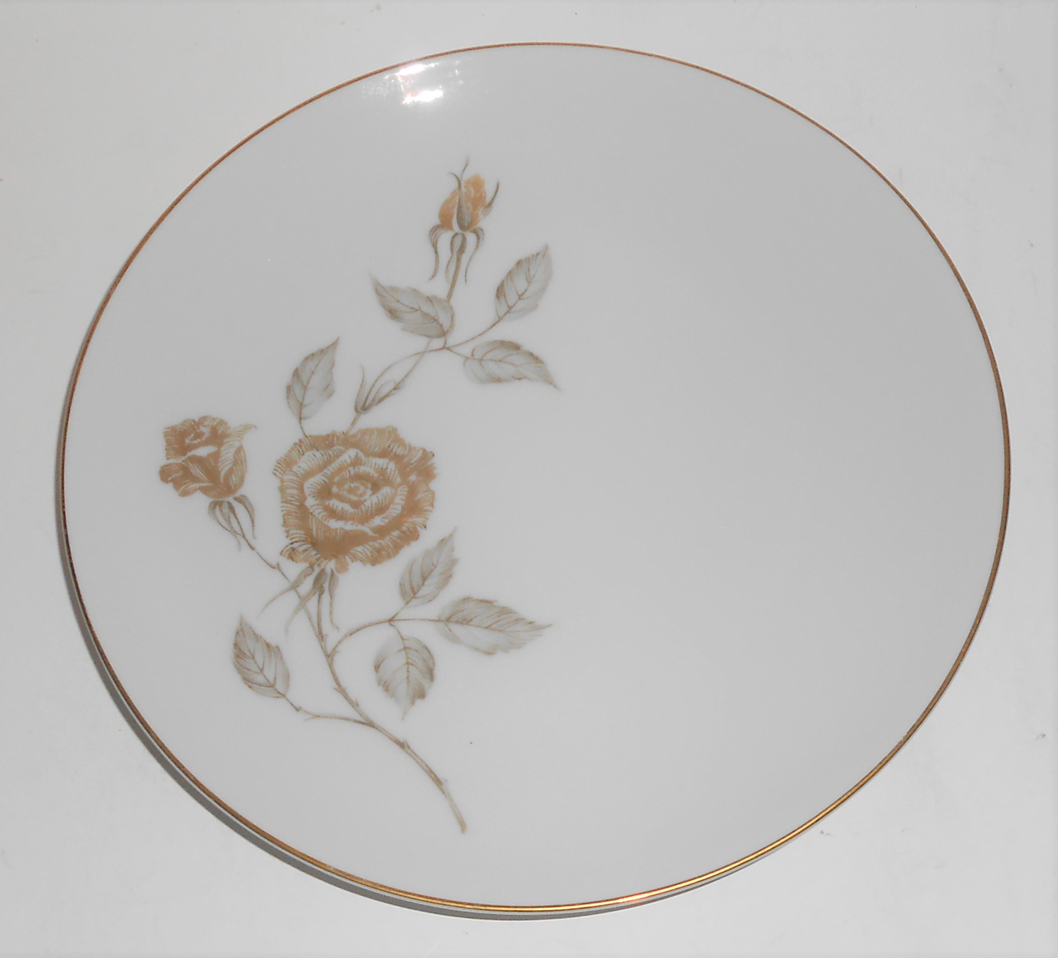 Narumi Porcelain China Japan Damask Rose Gold Band Sal
