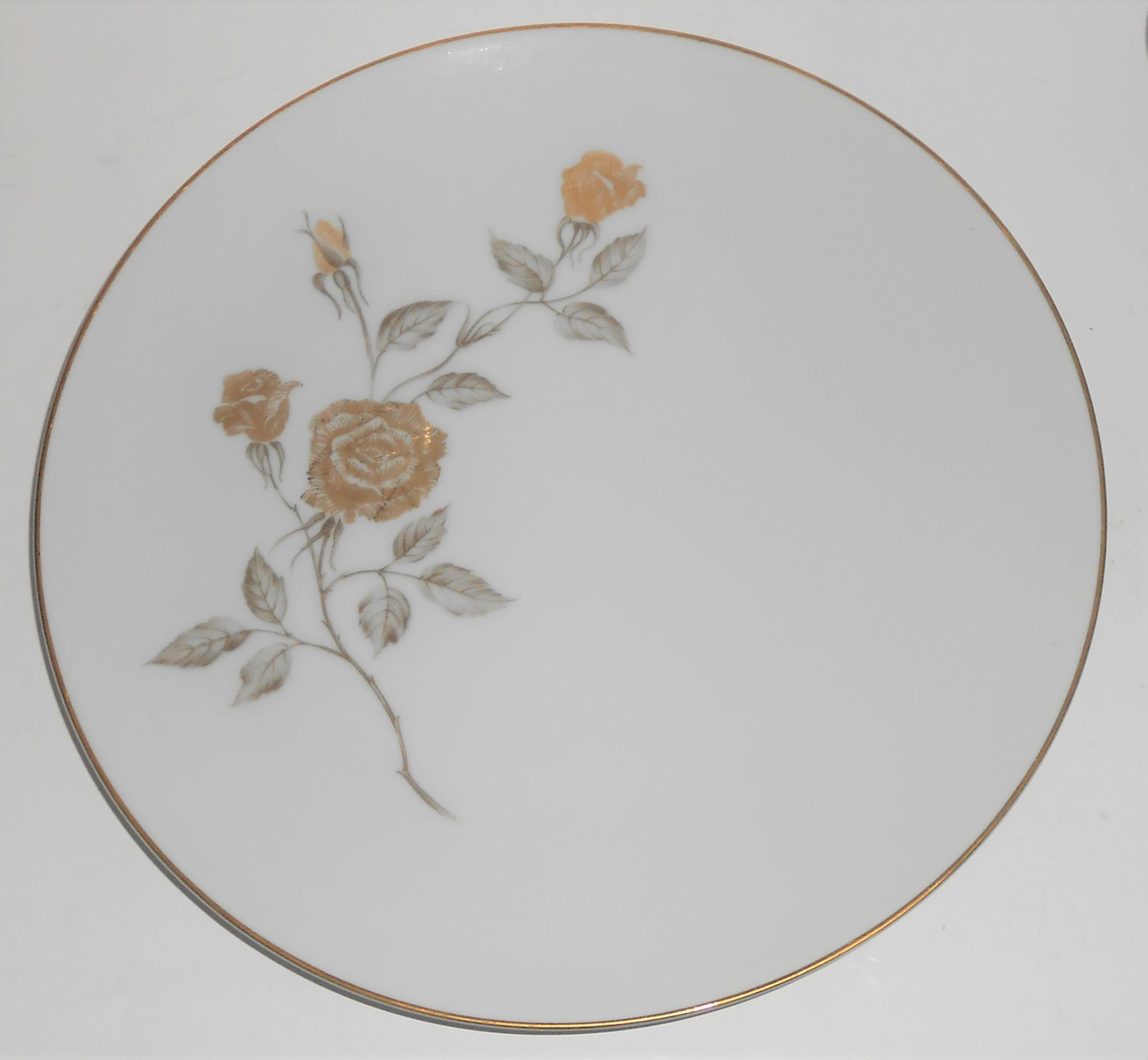 Narumi Porcelain China Japan Damask Rose Gold Band Din