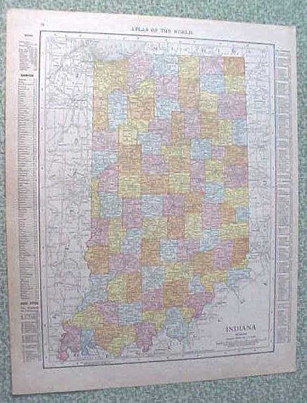 Map Indiana Cleveland 1912 Antique