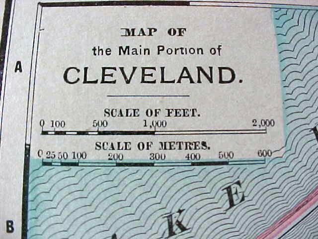 Map Indiana Cleveland 1912 Antique