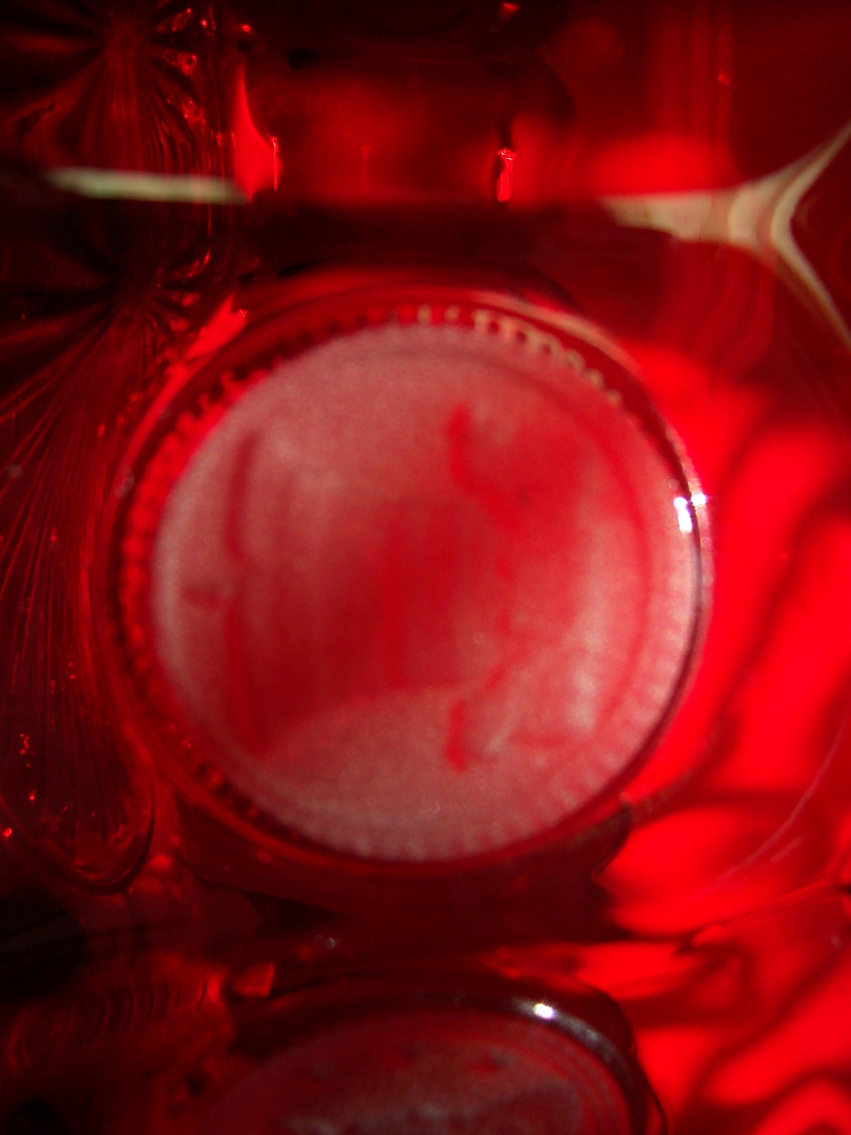 Fostoria Red Coin Glass Oval Bowl
