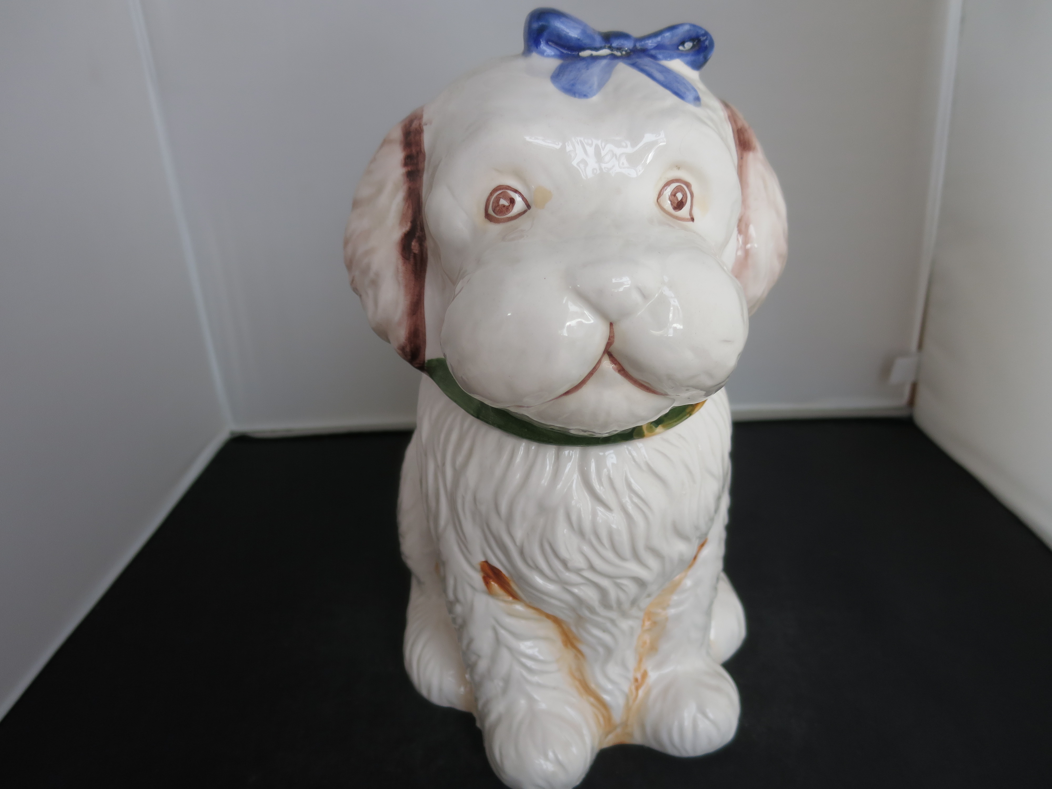 Puppy Dog Cookie Jar White Poodle looking