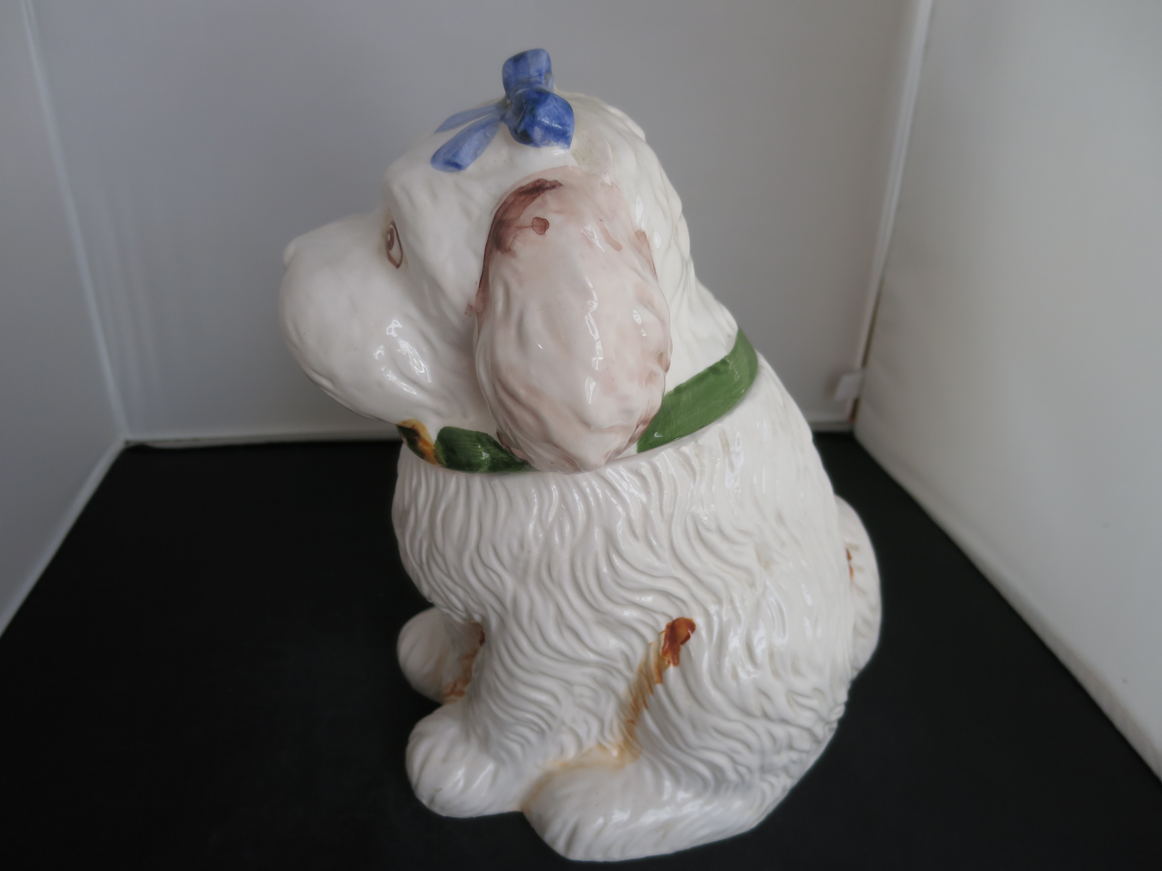 Puppy Dog Cookie Jar White Poodle looking