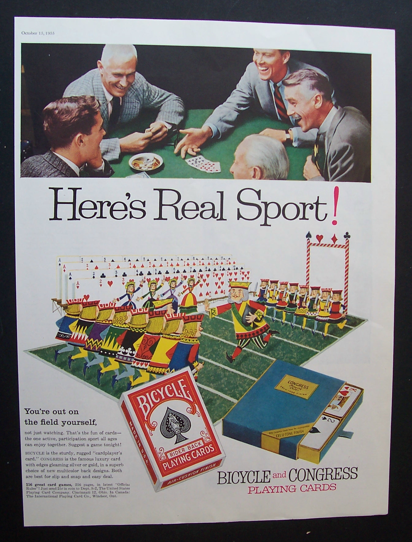 1955 Bicycle & Congress Playing Cards with Group of Men