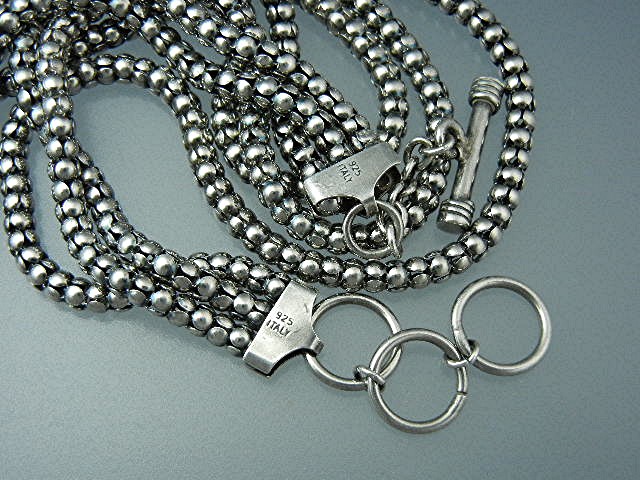 Silver Bead Necklaces Office Cupboard White Tag