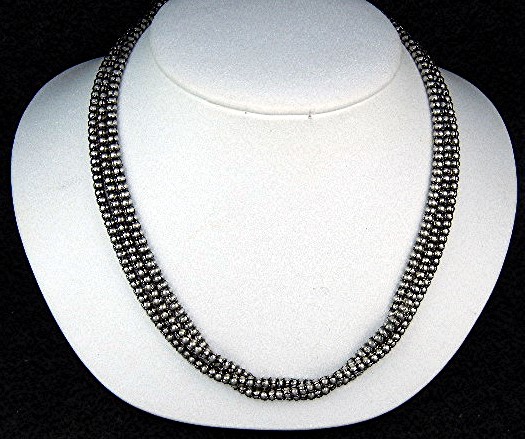 Silver Bead Necklaces Office Cupboard White Tag