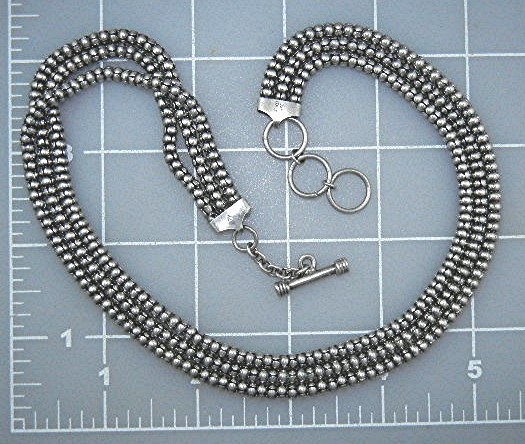 Silver Bead Necklaces Office Cupboard White Tag