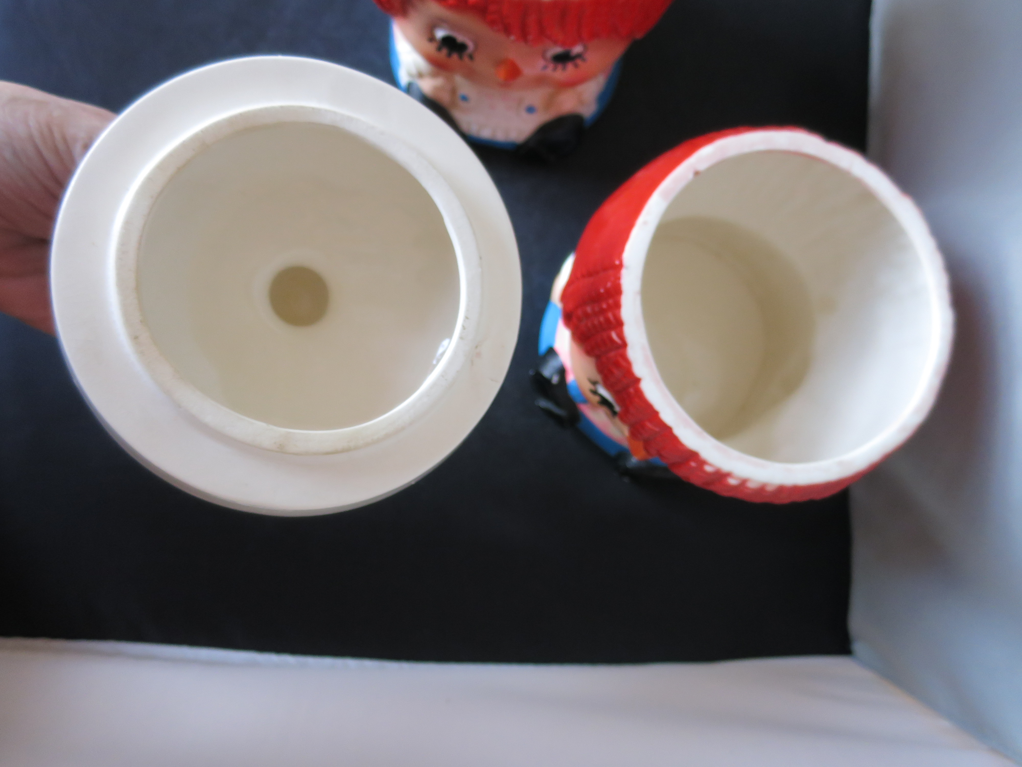 Raggedy Ann Raggedy Andy Cookie Jar set vintage