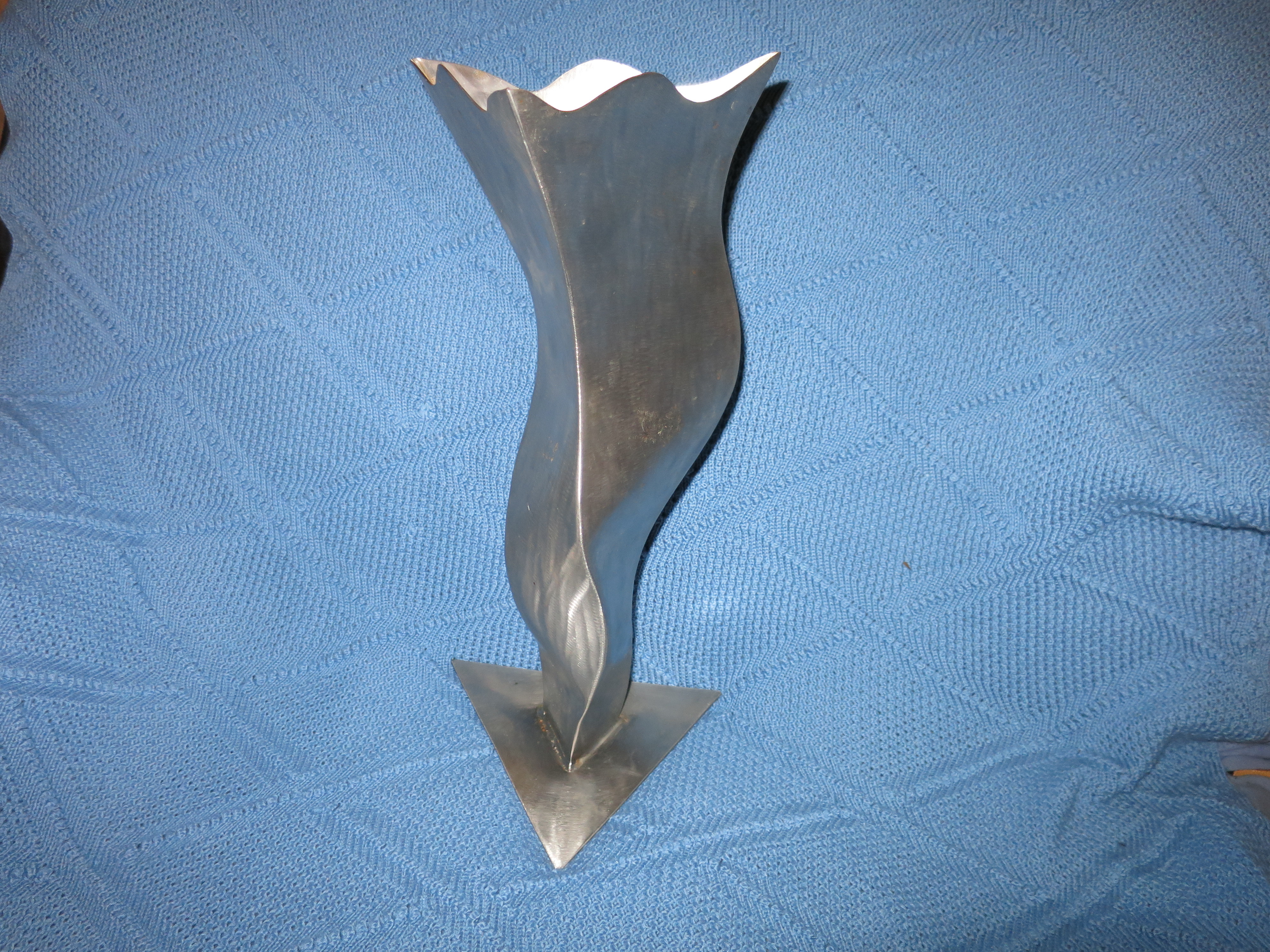 Stainless Steel Vase large 17 inch Arts and Crafts