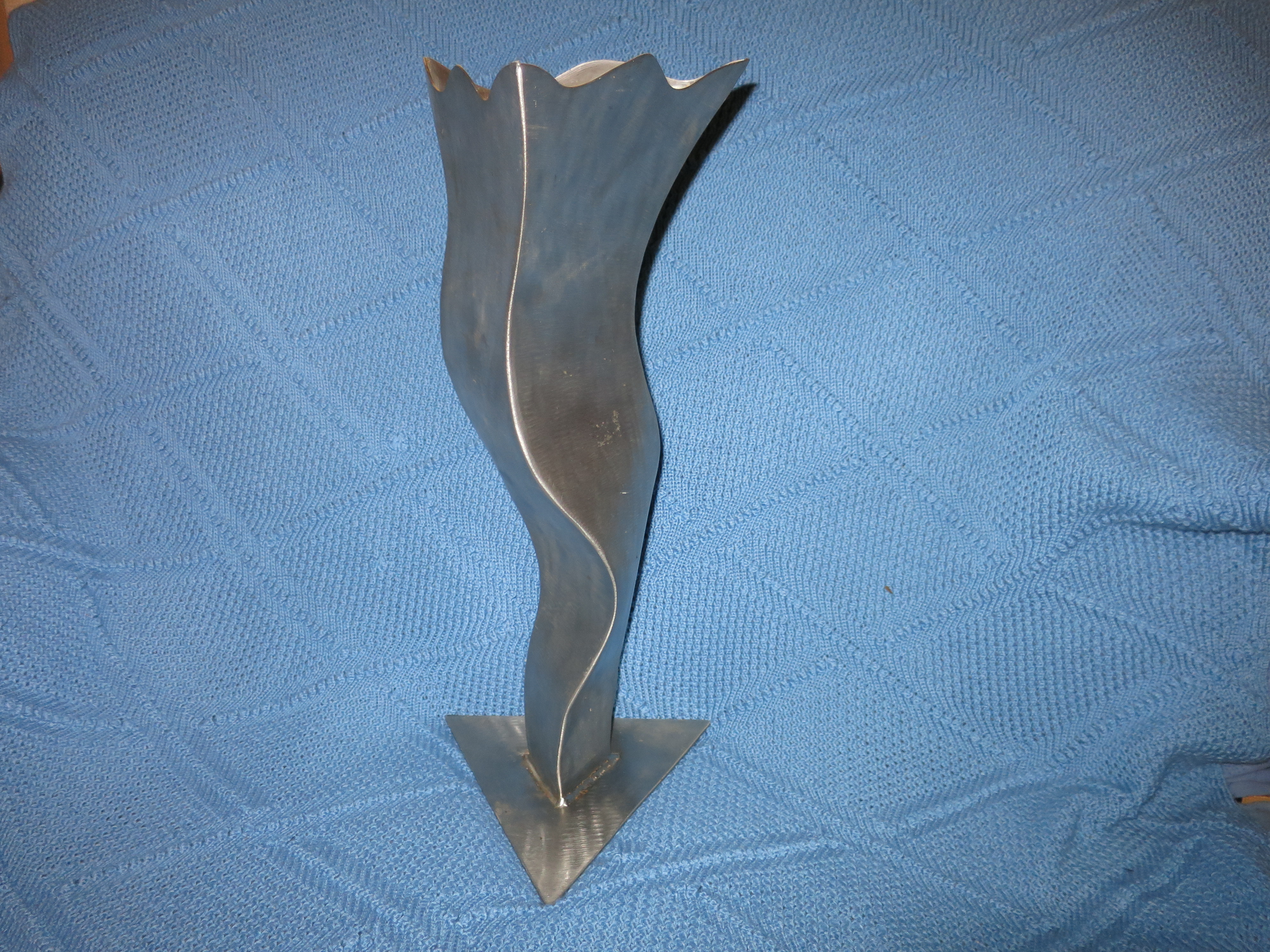 Stainless Steel Vase large 17 inch Arts and Crafts
