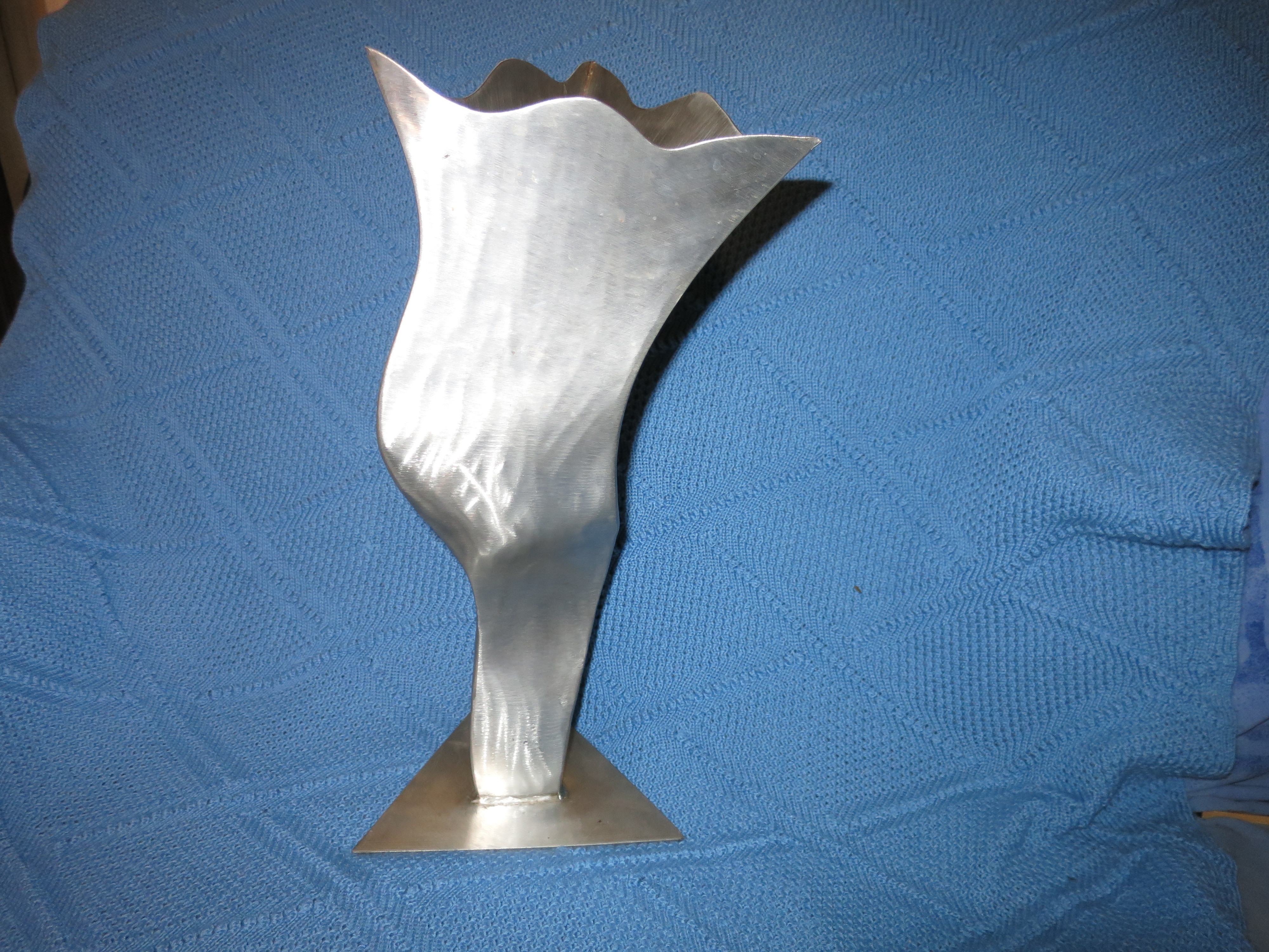 Stainless Steel Vase large 17 inch Arts and Crafts