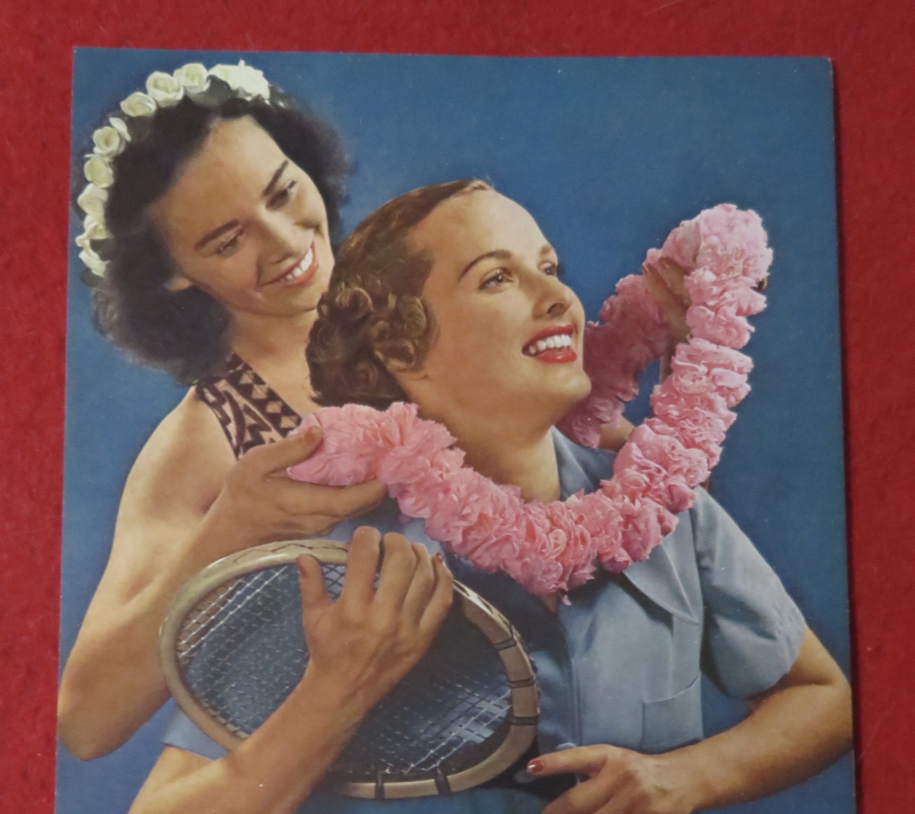 1939 Matson Line To Hawaii with Hawaiian Woman and Lei