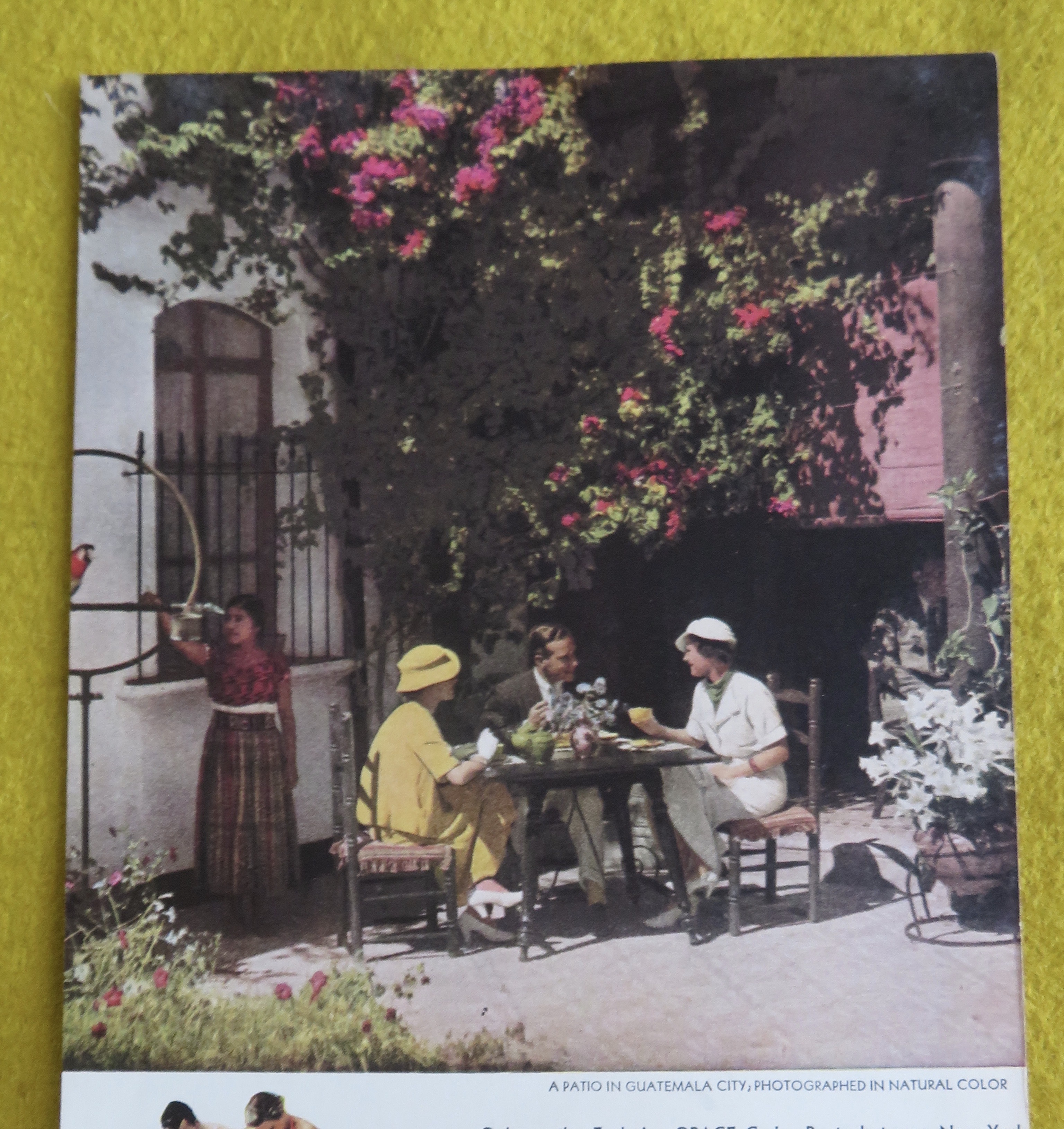 1934 Grace Line with People Dining In Guatemala City