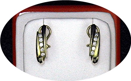 14K Gold Diamond Omega Clip Post Earrings