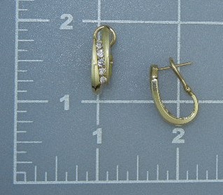 14K Gold Diamond Omega Clip Post Earrings