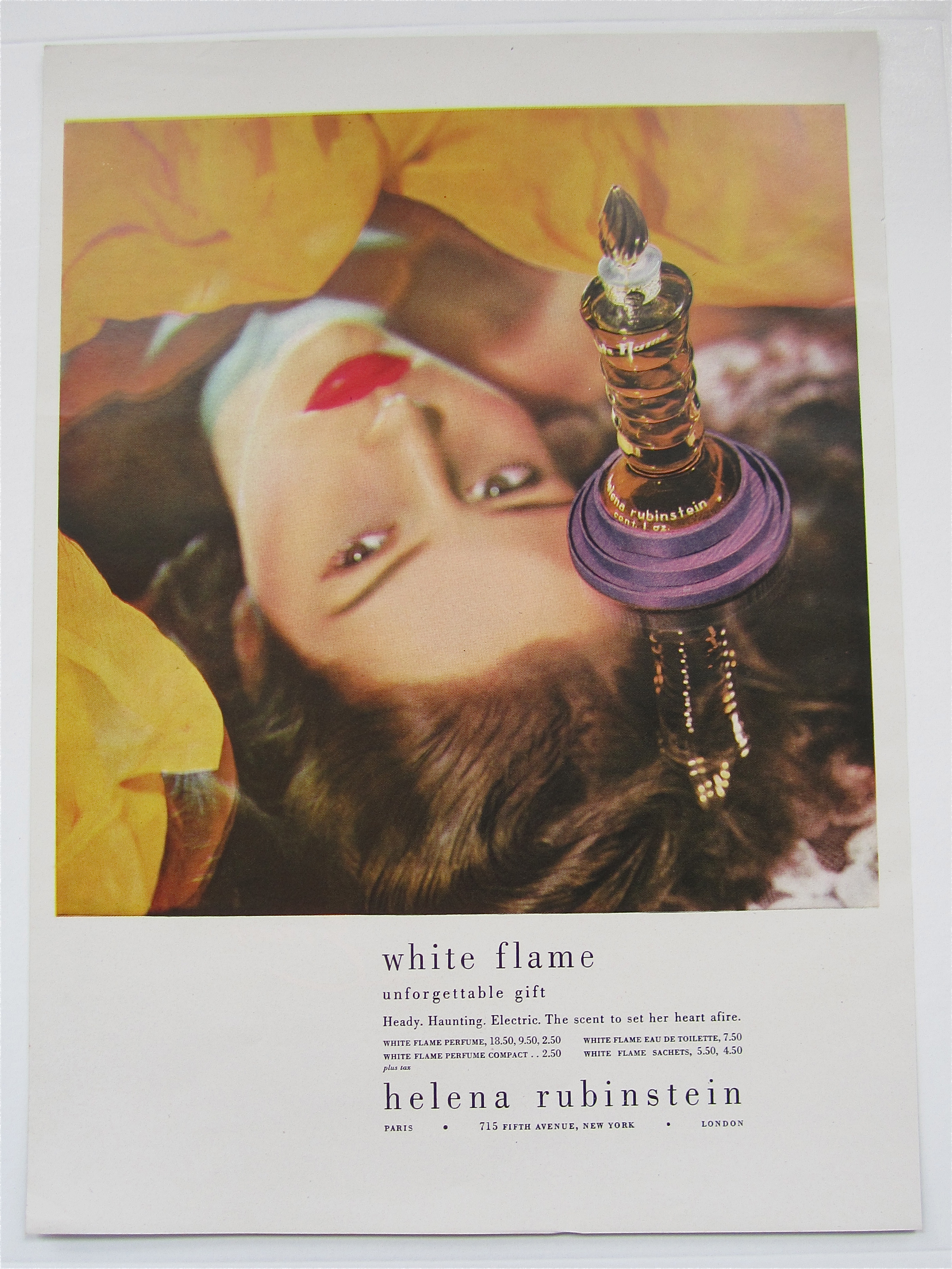 1946 Helena Rubinstein White Flame with Lovely Woman