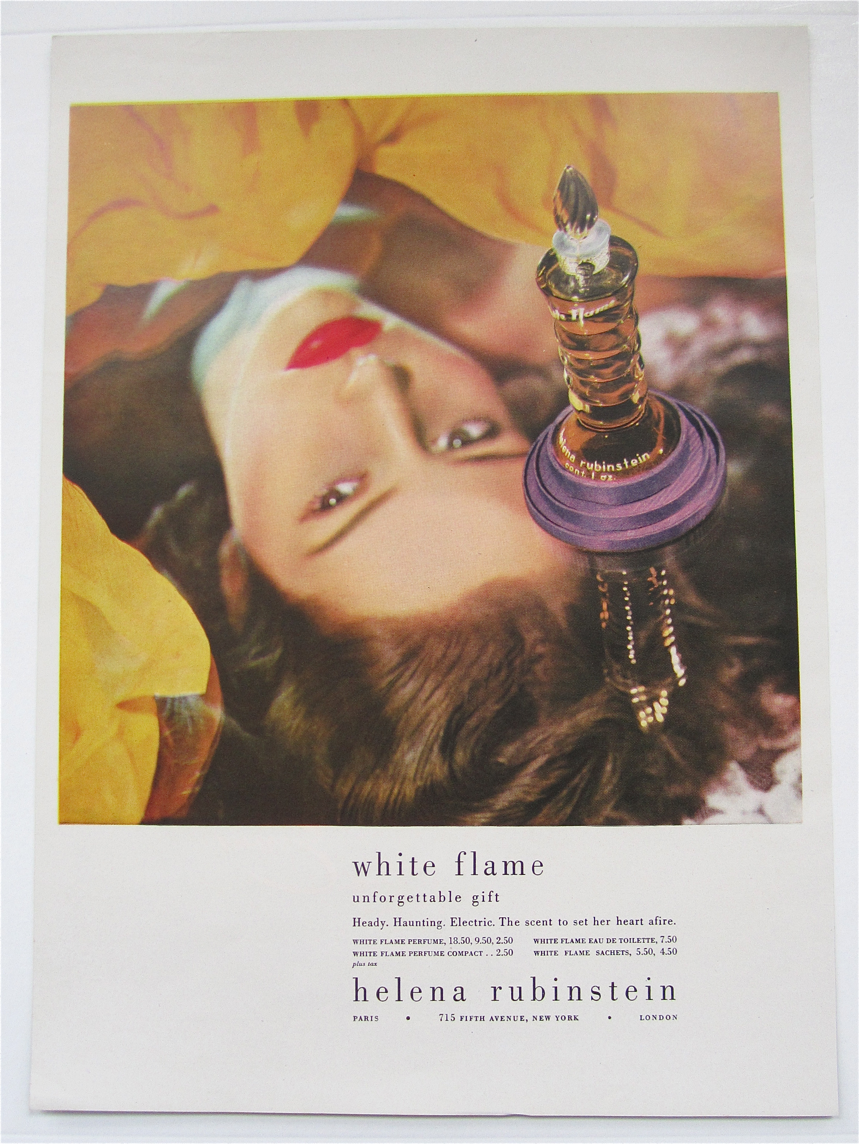 1946 Helena Rubinstein White Flame with Lovely Woman