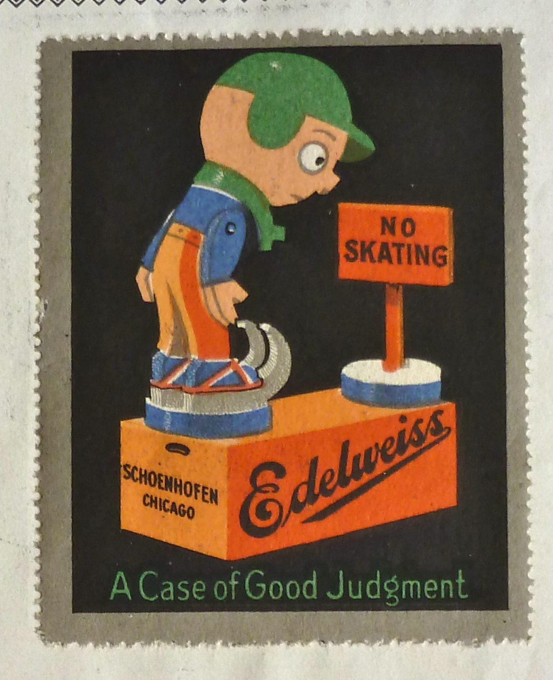1920s Edelweiss Beer Peter Schoenhofen Chicago Stamp Ad