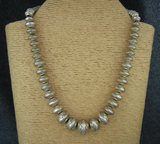 Navajo Pearls Sterling Silver 82 Grams Signed EL
