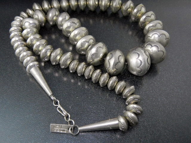 Navajo Pearls Sterling Silver 82 Grams Signed EL
