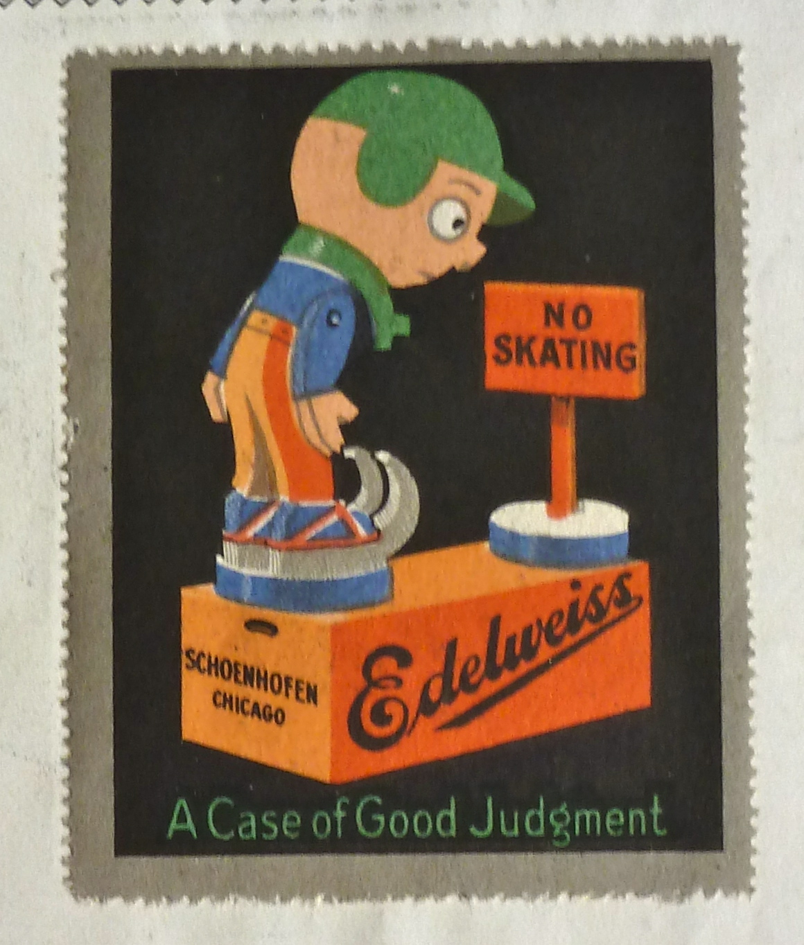 1920s Edelweiss Beer Peter Schoenhofen Chicago Stamp Ad