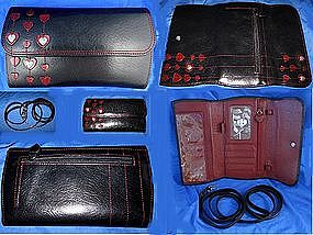 Brighton Black brown Leather Checkbook Wallet
