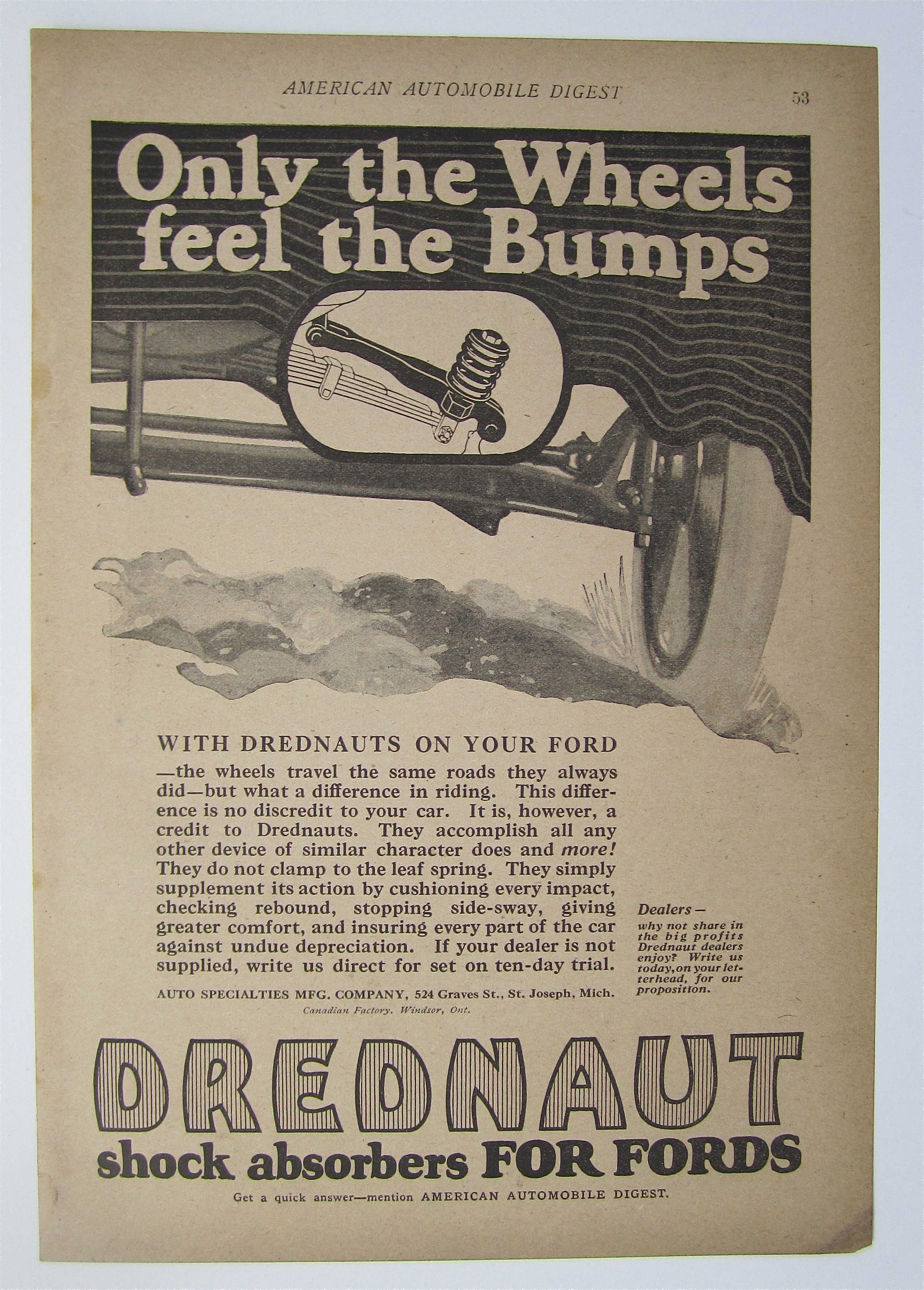 1923 Drednaut Shock Absorbers For Fords with Car