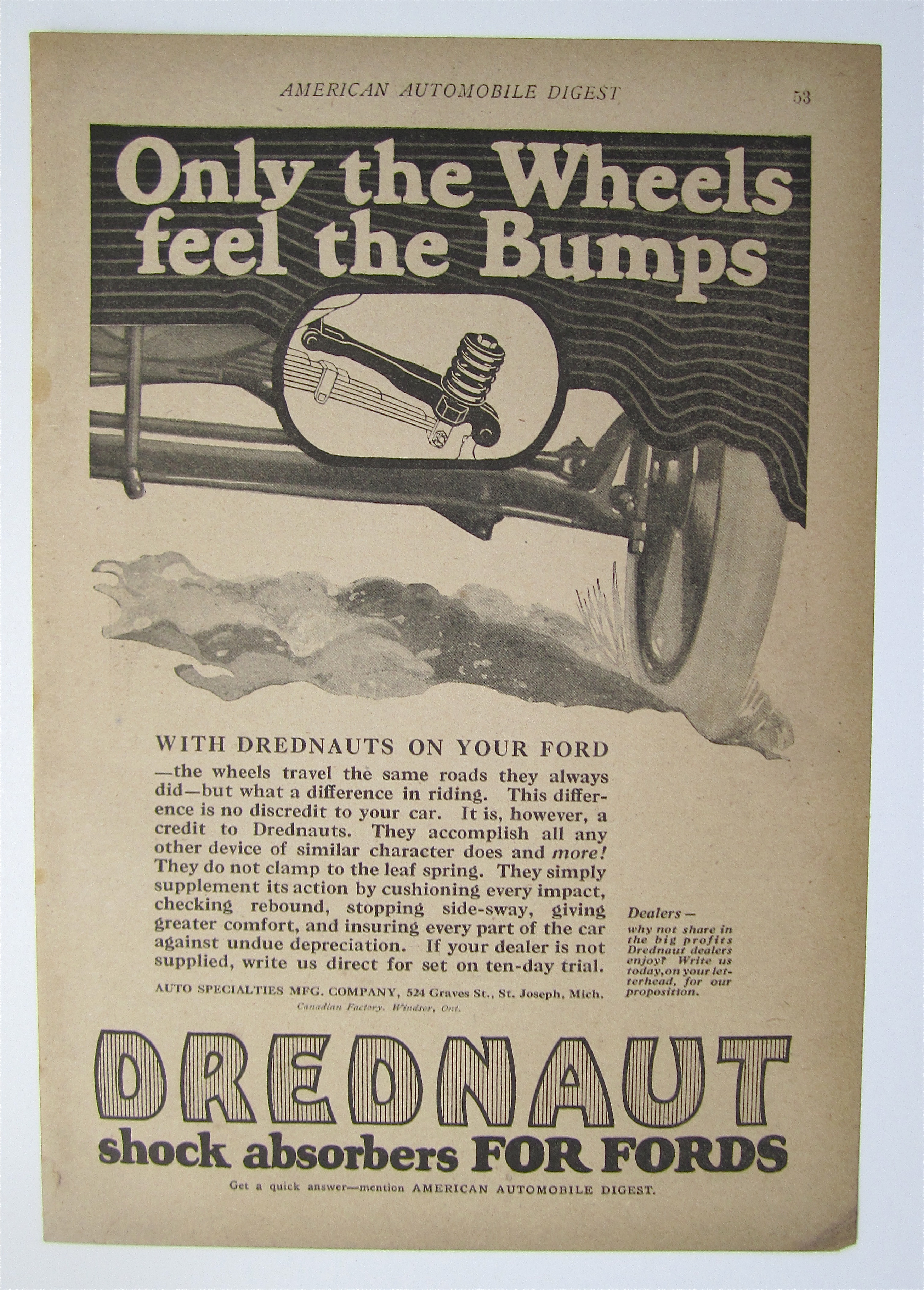 1923 Drednaut Shock Absorbers For Fords with Car