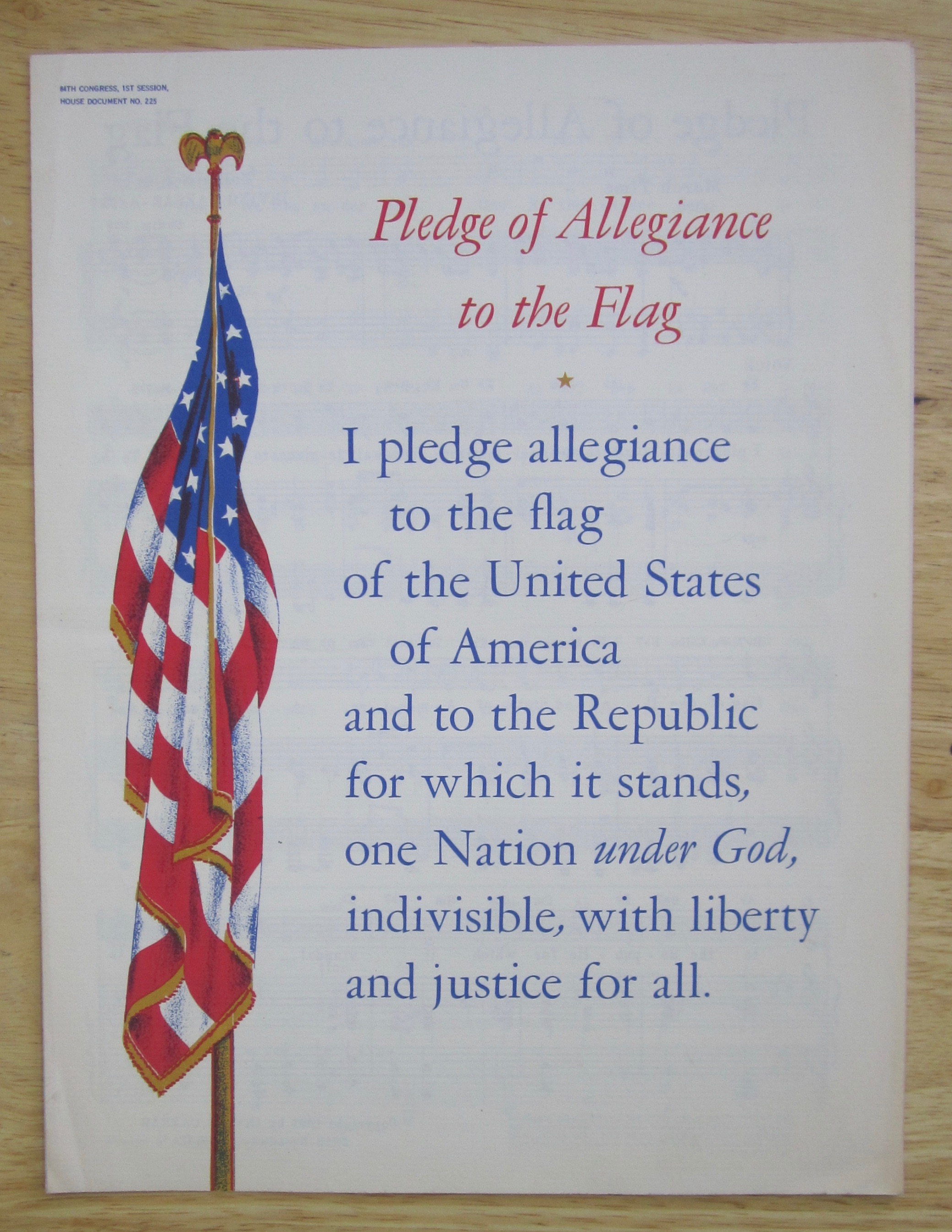 1955 Pledge Of Allegiance To The Flag Sheet Music