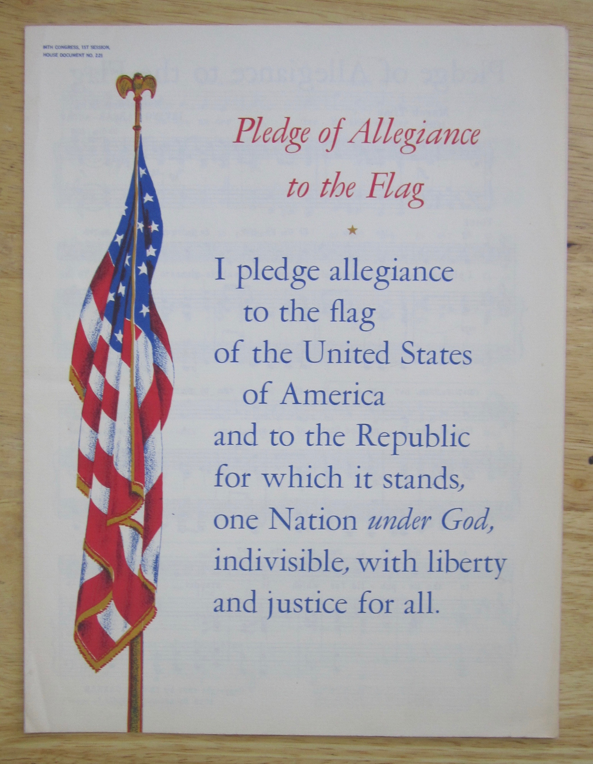 1955 Pledge Of Allegiance To The Flag Sheet Music