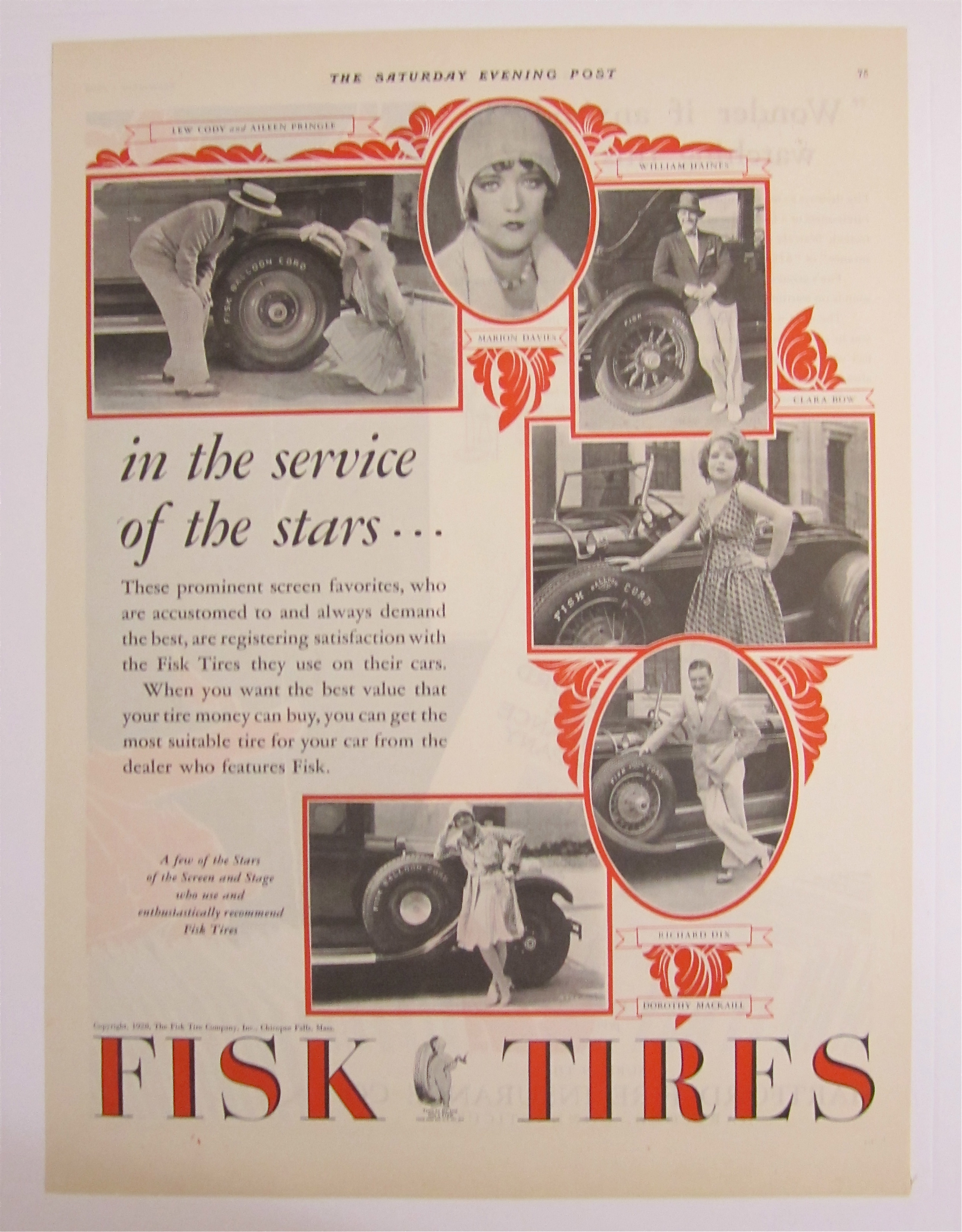 1928 Fisk Tires with Clara Bow, Richard Dix & More