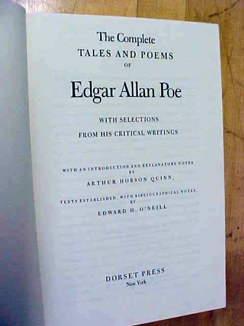 Edgar Allan Poe Complete Tales & Poems 1989