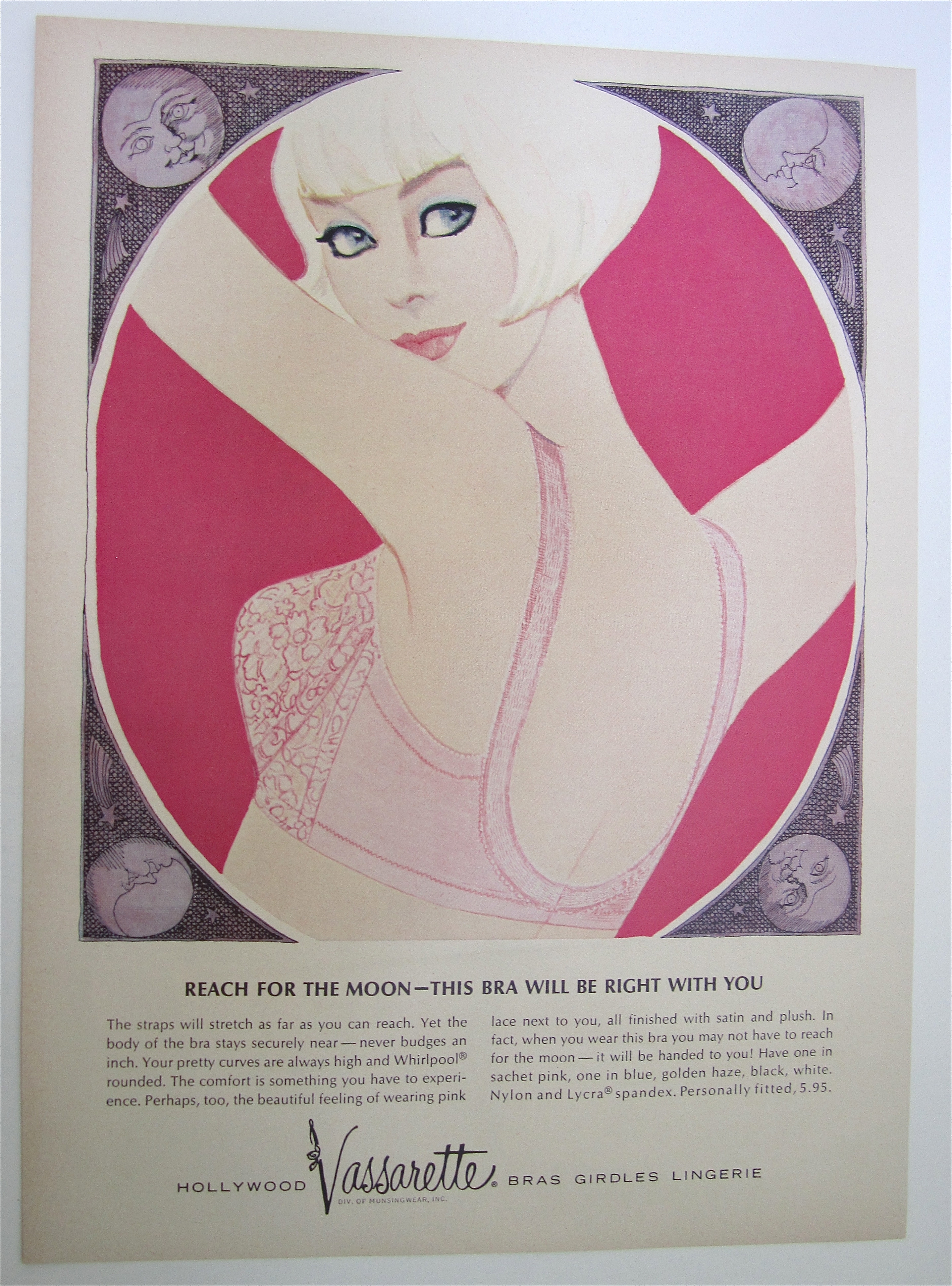 1964 Vasserette with Pink Laced Spandex Bra