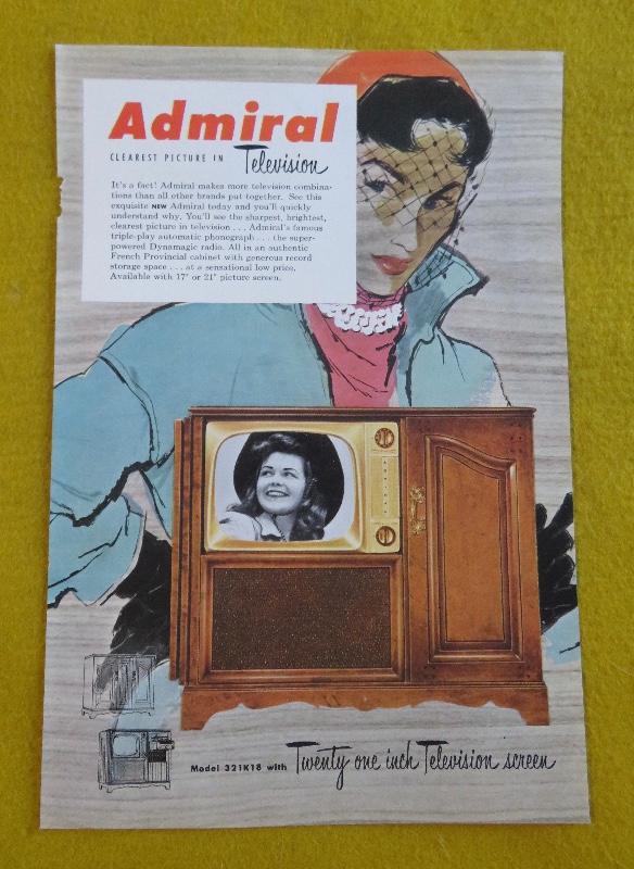 1951 Admiral Television With Lovely Woman