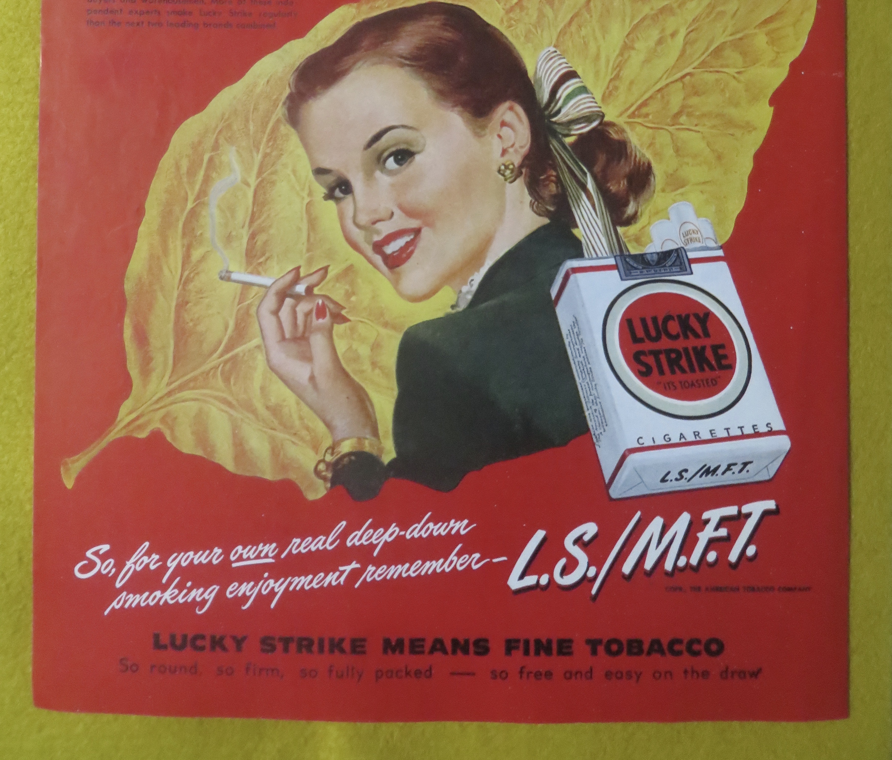 1948 Lucky Strike Cigarettes w/ Woman Holding Cigarette