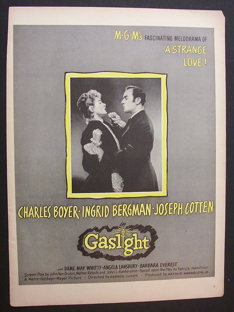 1944  Movie Ad for  Gaslight