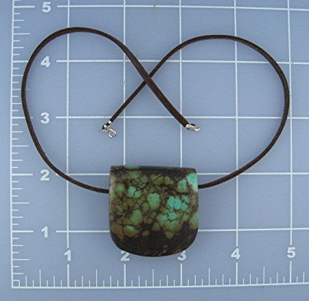 Chinese Turquoise and Chocolate Suede Leather Necklace