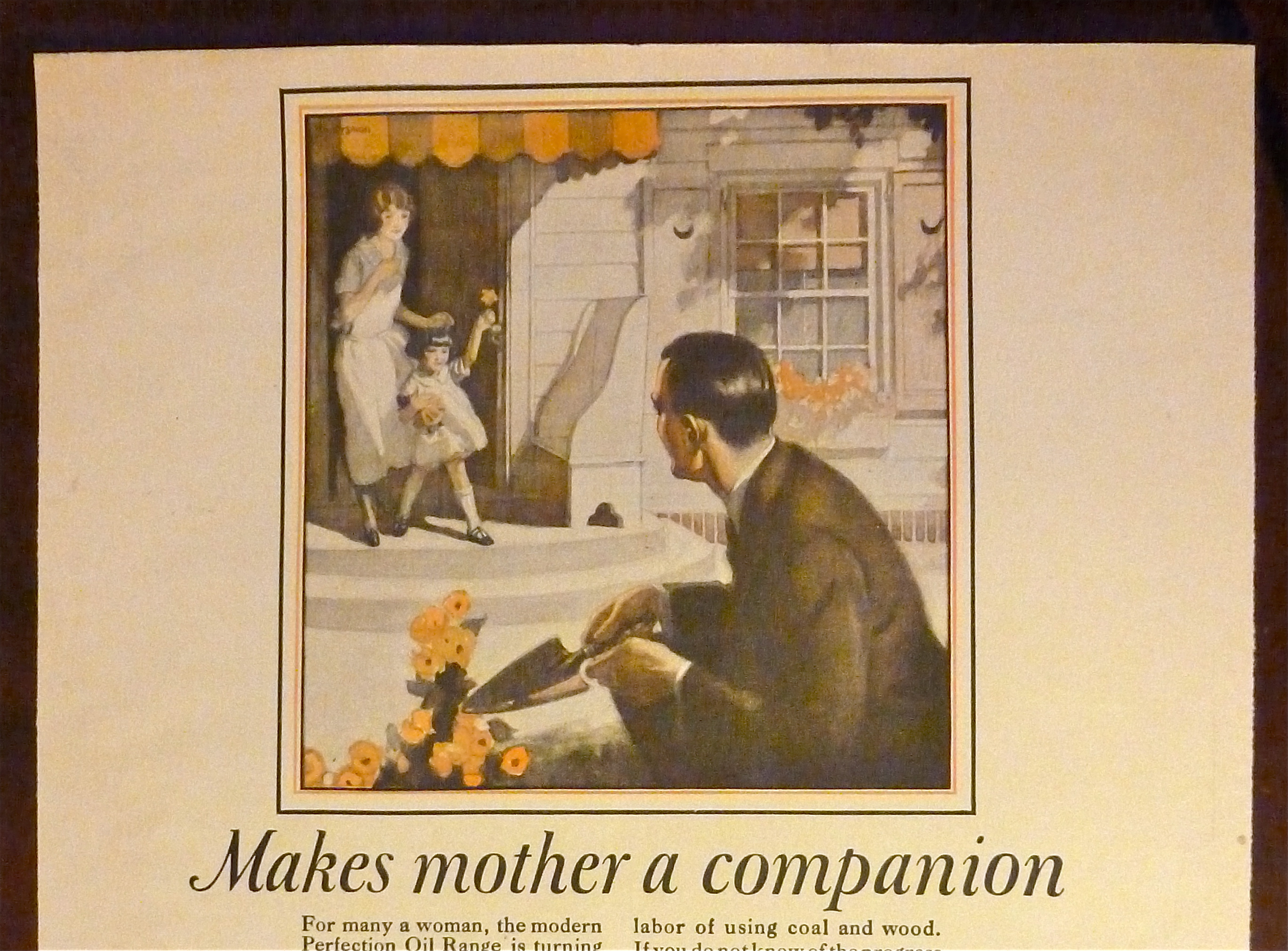 1925 Perfection Oil Cook Stoves & Ovens w/Man Gardening
