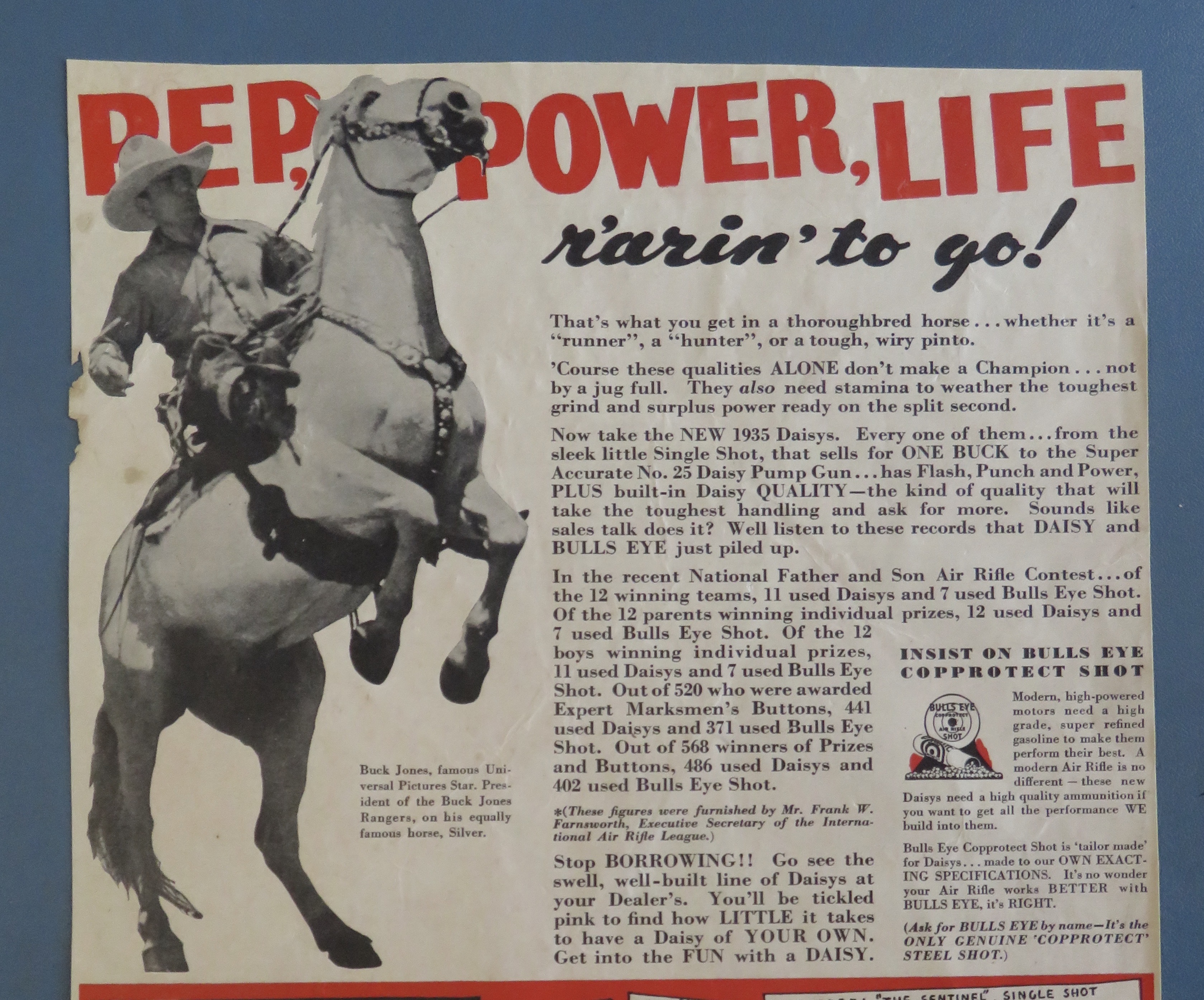 1935 Daisy Air Rifles With Buck Jones