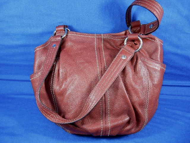 Tignanello Red Leather Bucket Bag
