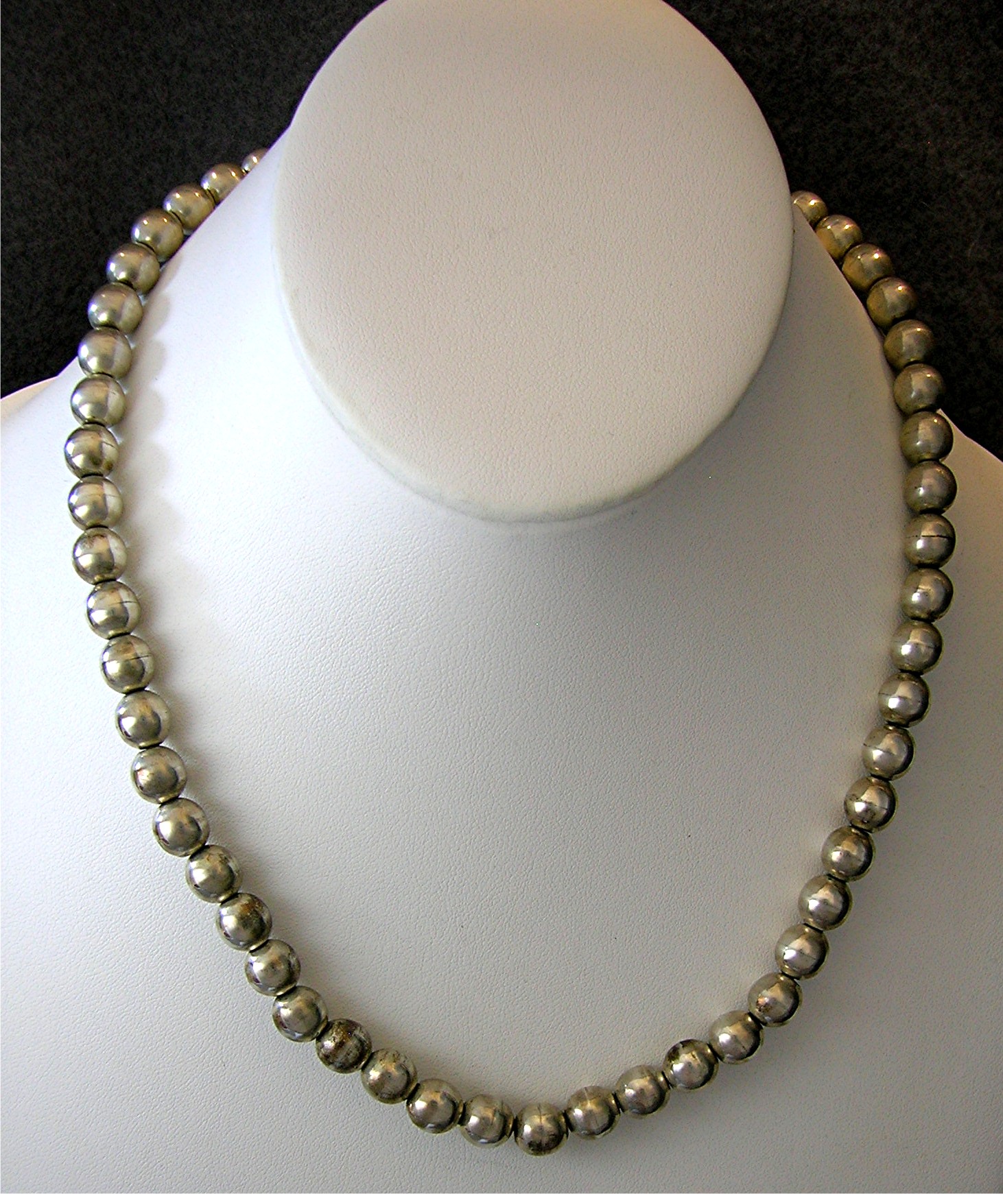 Necklace Sterling Silver 19 Inch  Mexico TD-29  8mm
