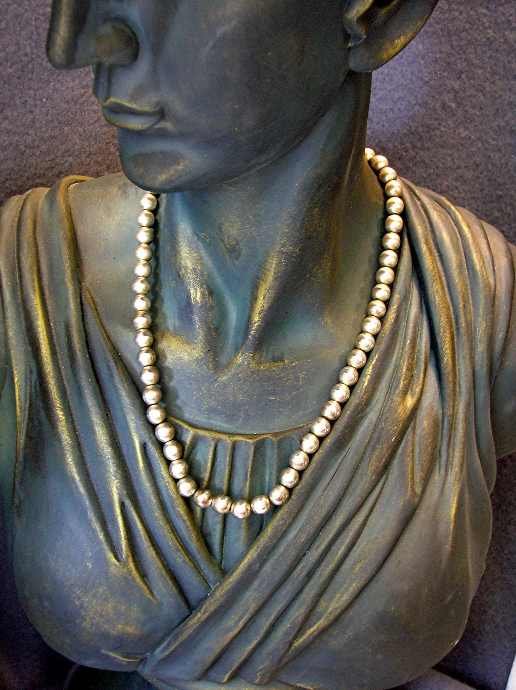 Necklace Sterling Silver 19 Inch  Mexico TD-29  8mm