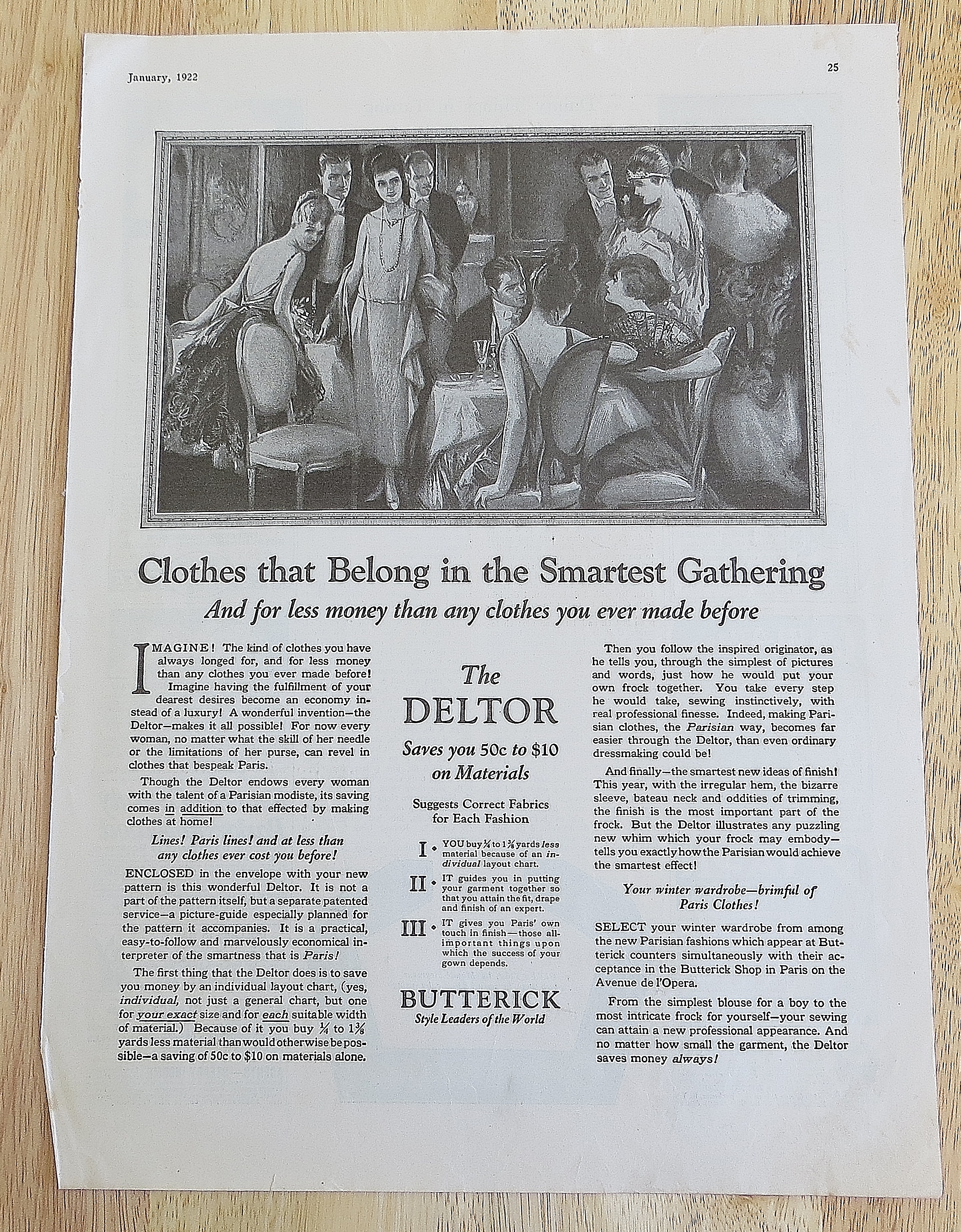 1922 Butterick With The Deltor