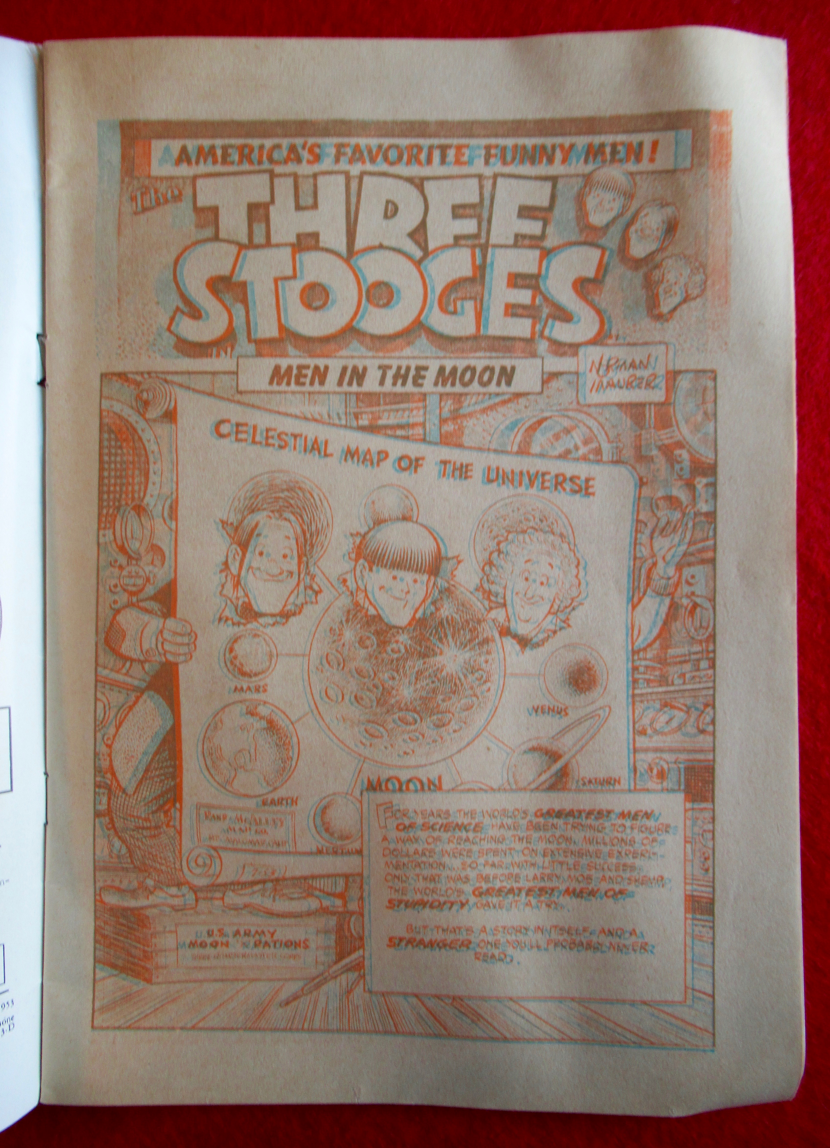 Three Stooges 3D Comics October 1953 Men In Moon