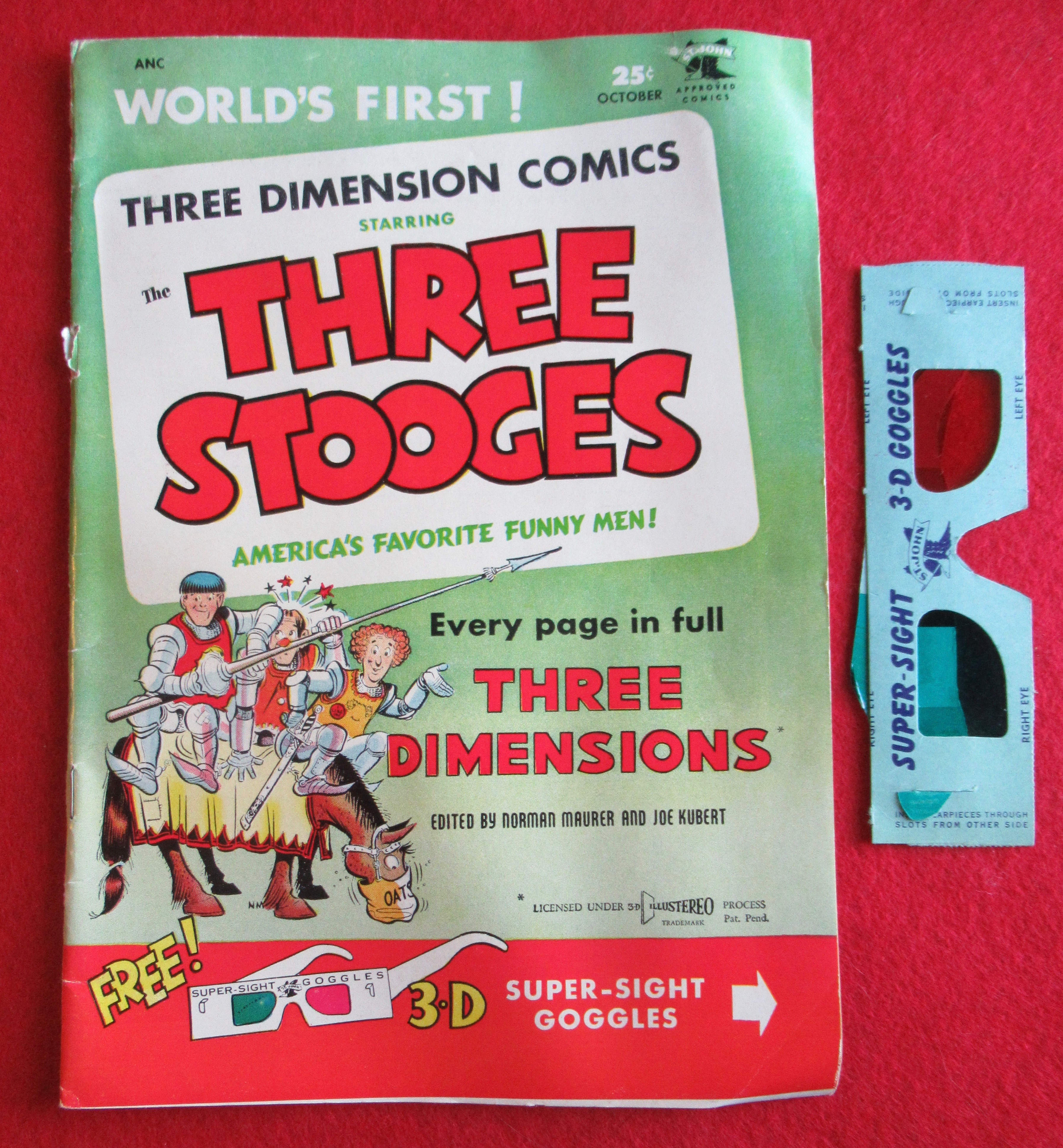 Three Stooges 3D Comics October 1953 Men In Moon