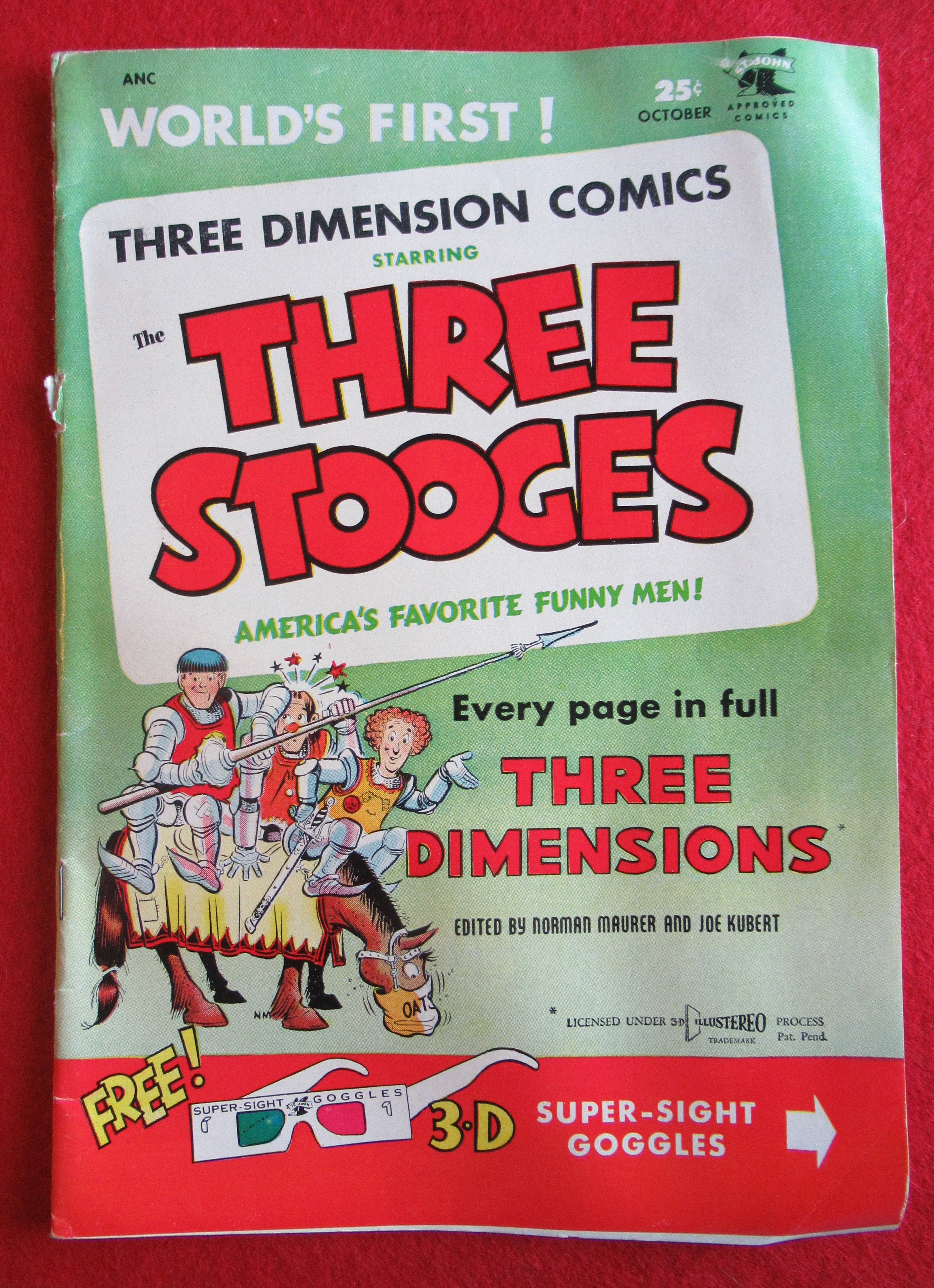 Three Stooges 3D Comics October 1953 Men In Moon