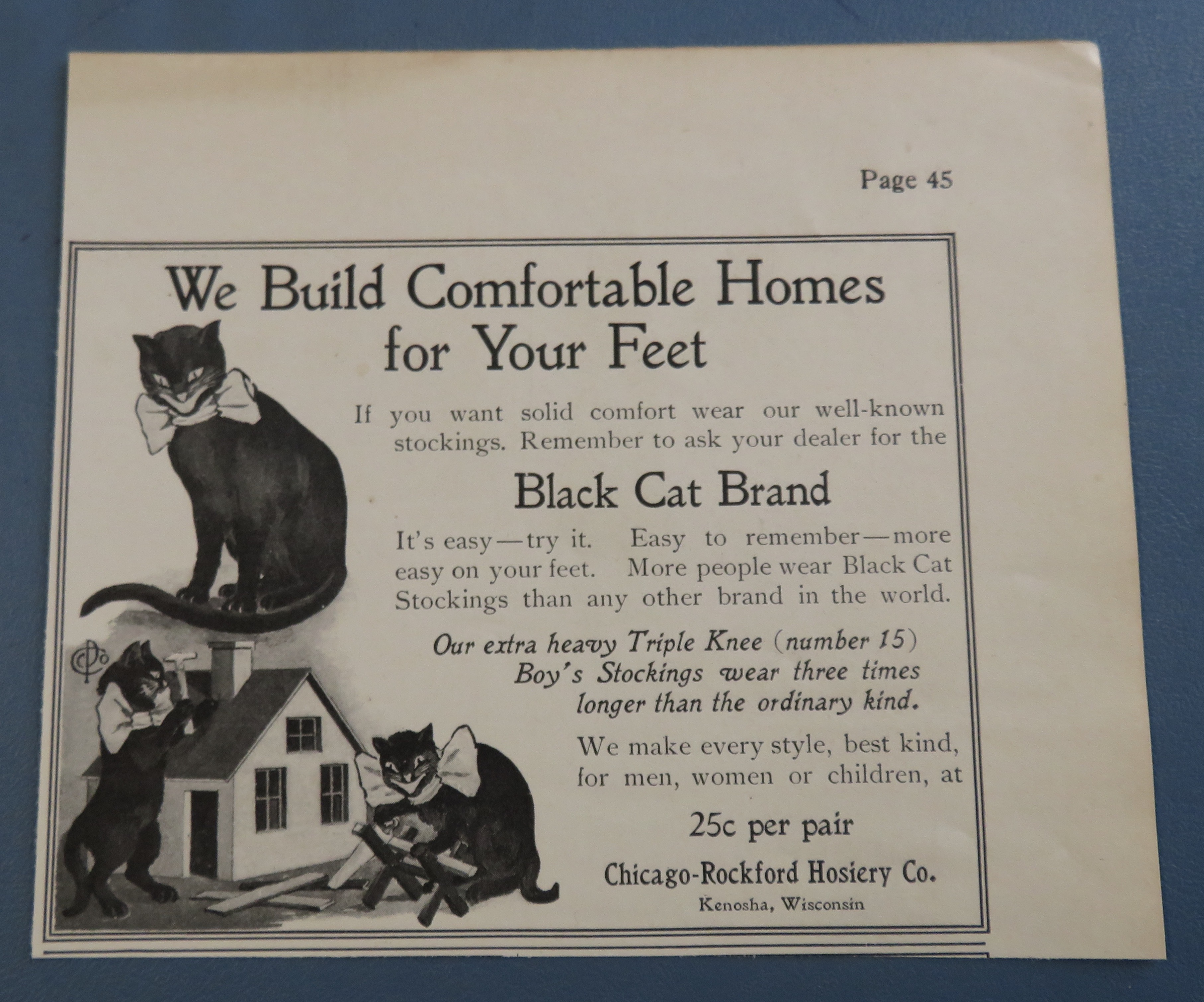 1902 Black Cat Brand Stockings with Black Cats