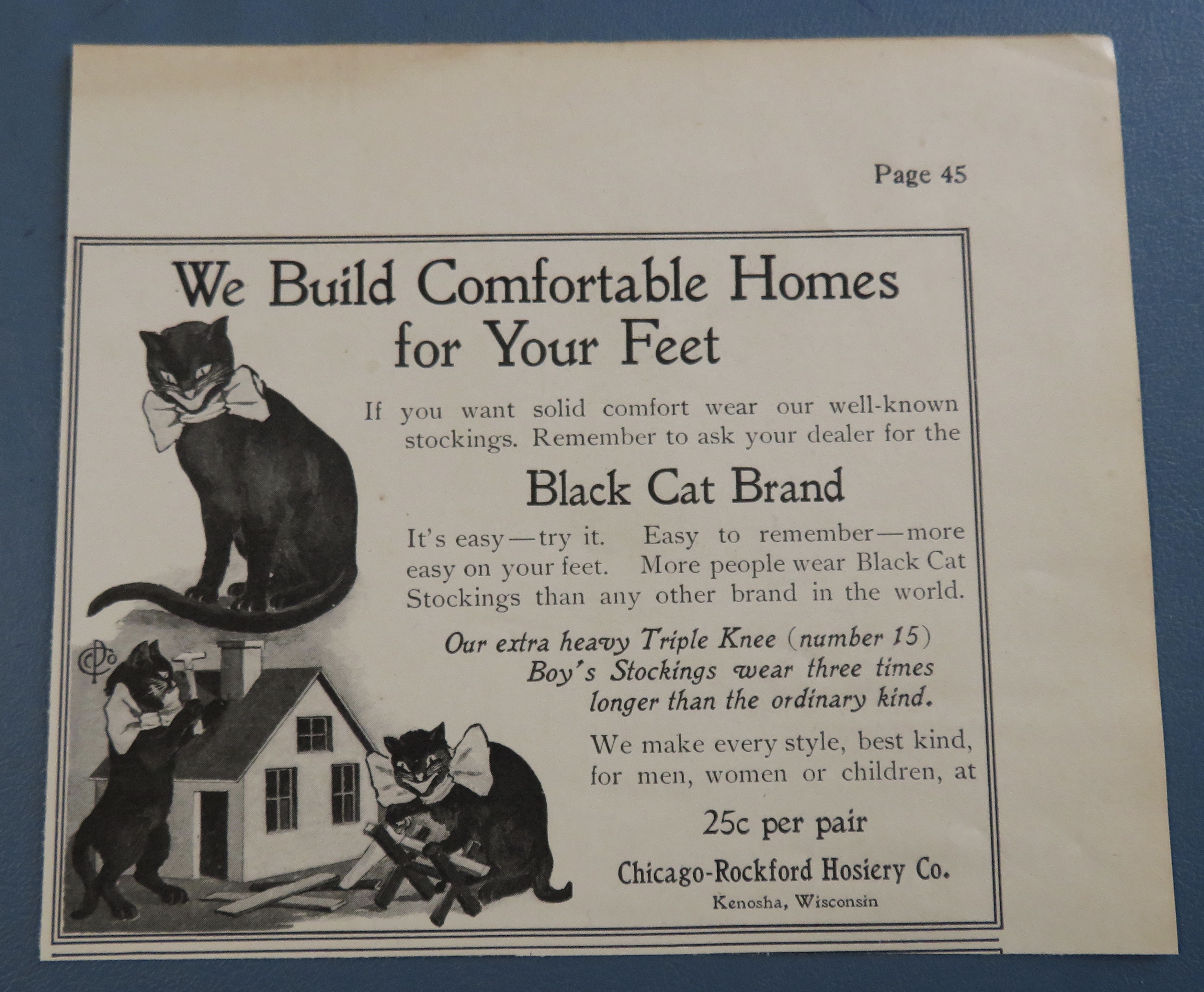 1902 Black Cat Brand Stockings with Black Cats
