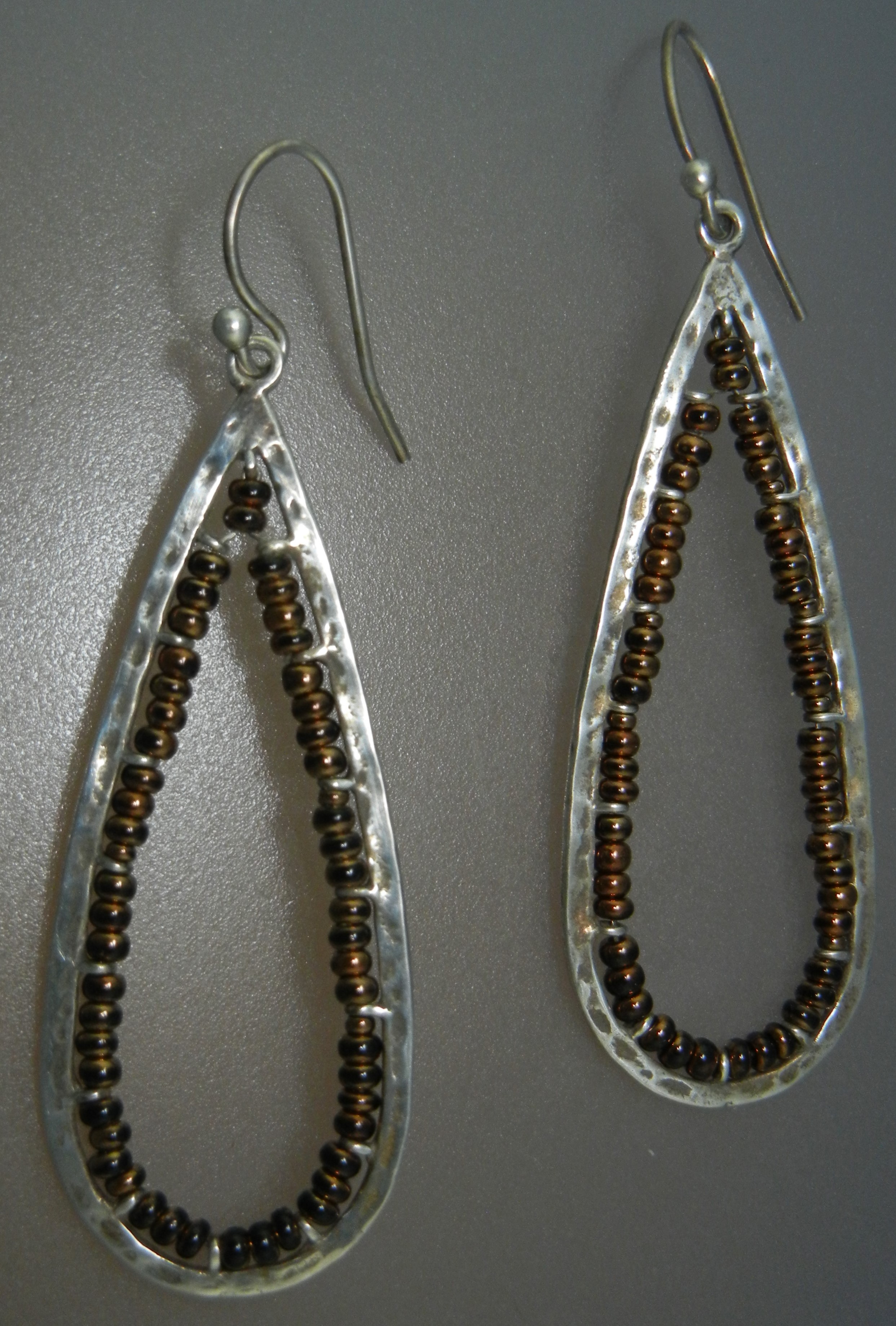 Silpada Sterling Silver Bronze Beads Shepherd Hook Ears