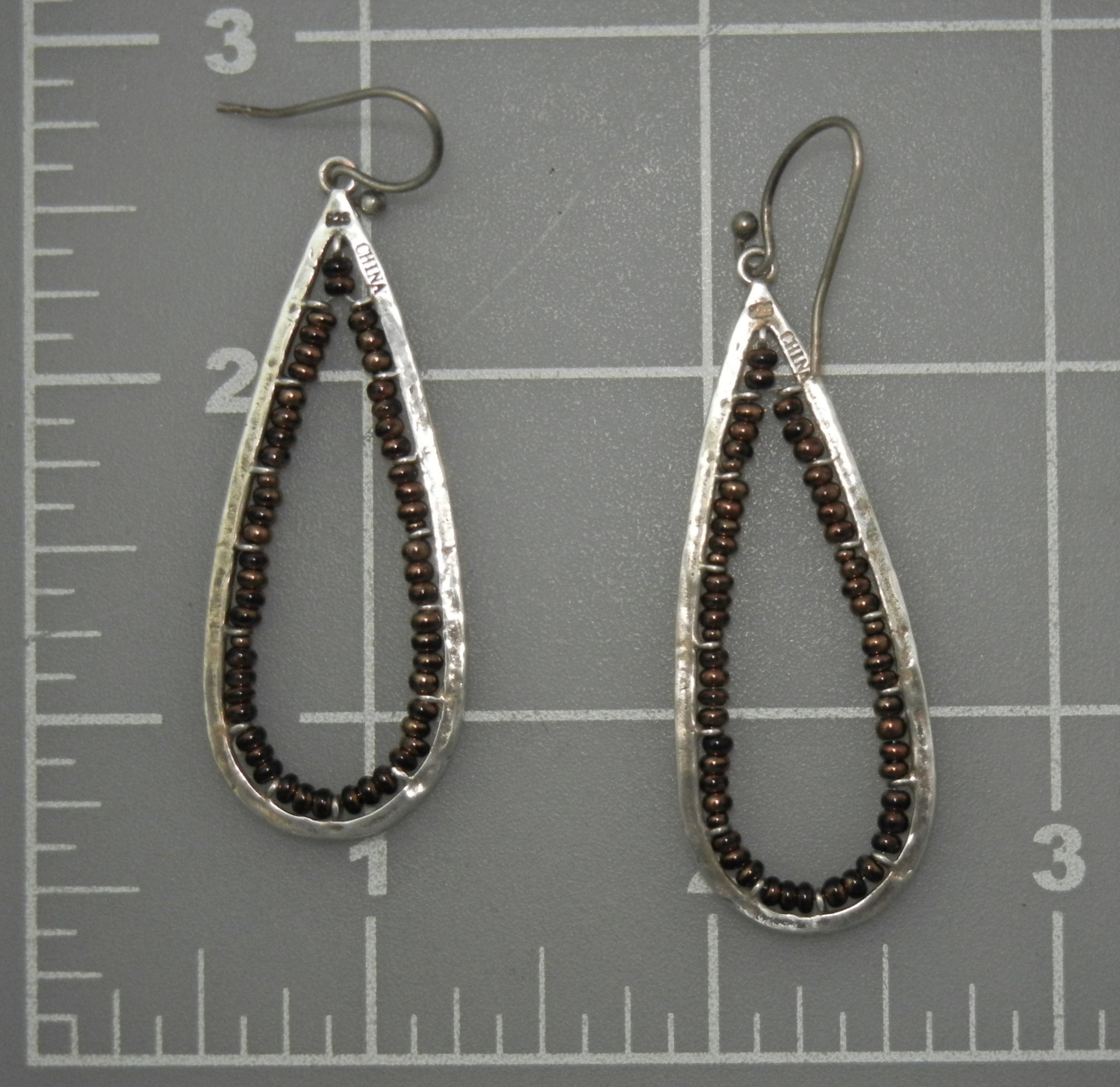 Silpada Sterling Silver Bronze Beads Shepherd Hook Ears